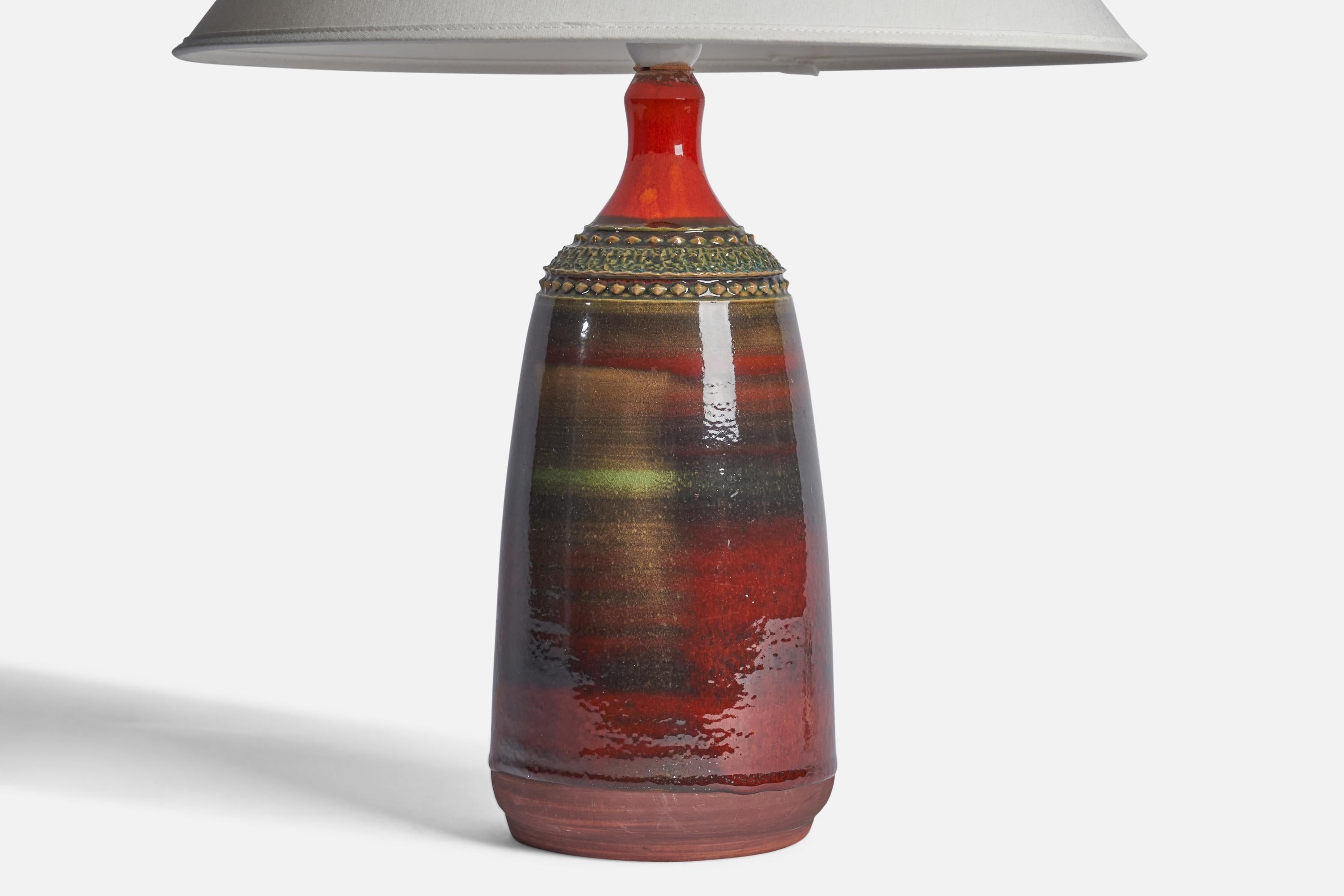 Swedish Klase Höganäs, Table Lamp, Stoneware, Sweden, 1960s For Sale