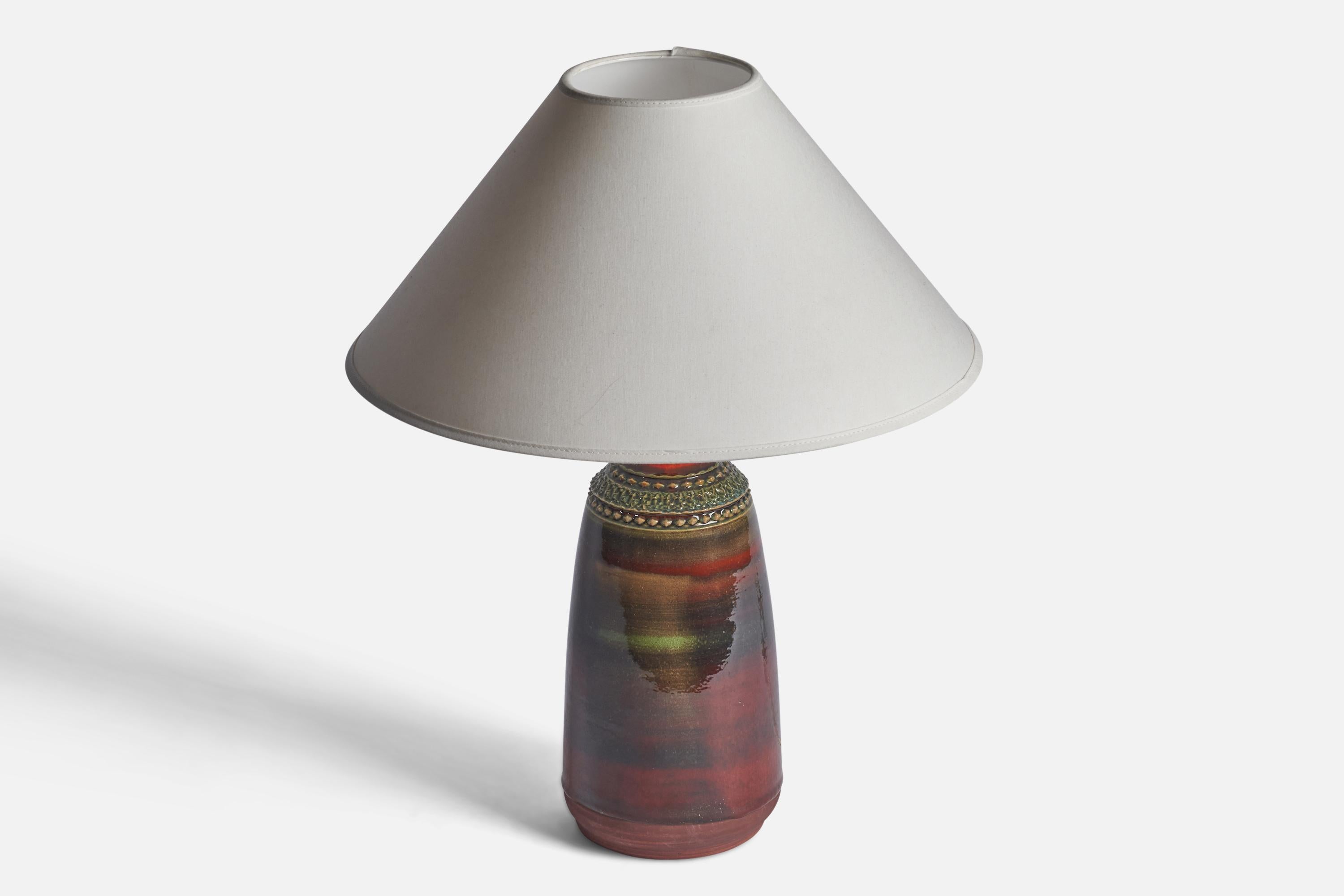 Klase Höganäs, Table Lamp, Stoneware, Sweden, 1960s In Good Condition For Sale In High Point, NC
