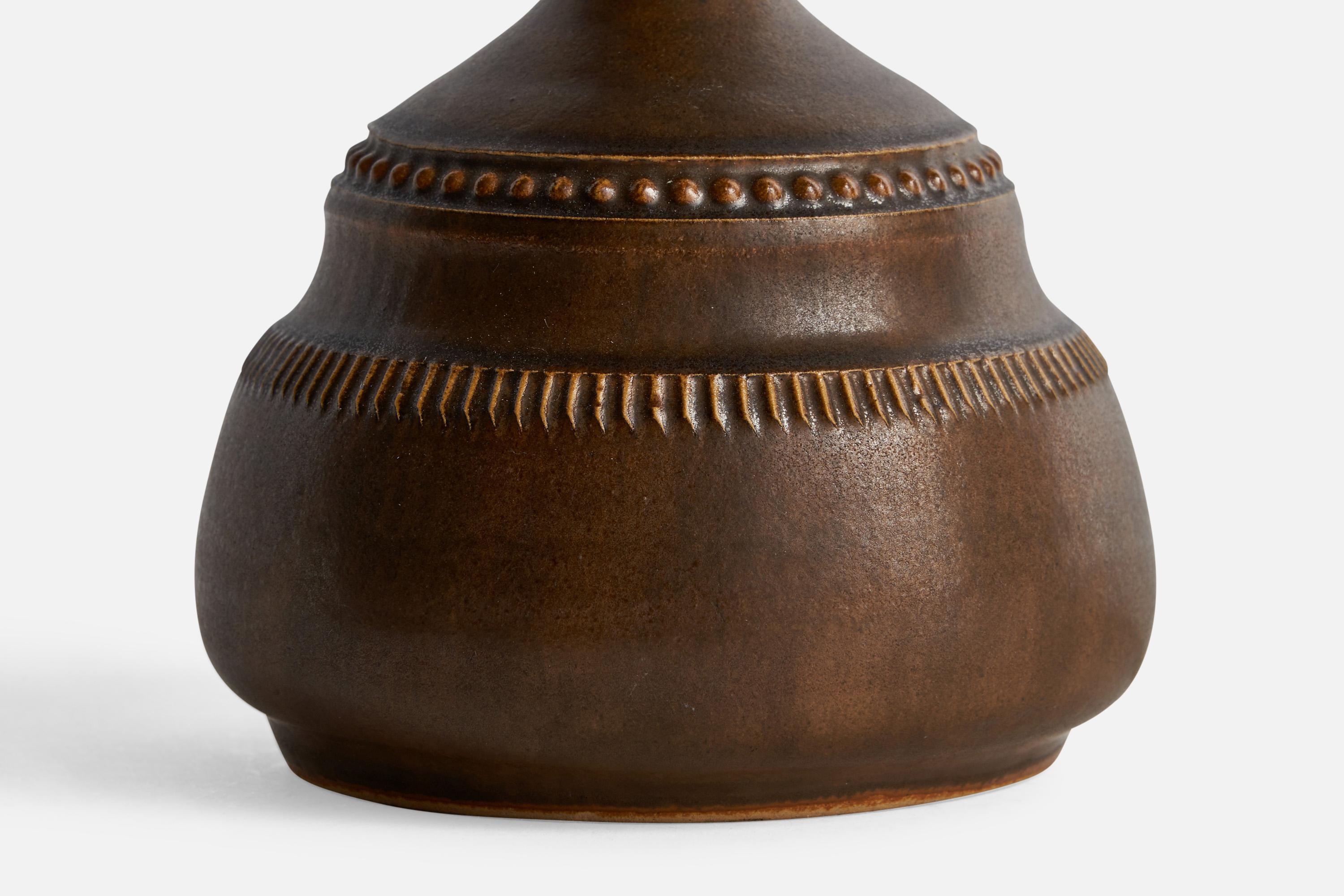 Milieu du XXe siècle Klase Höganäs, lampe de table, grès, Suède, années 1960 en vente