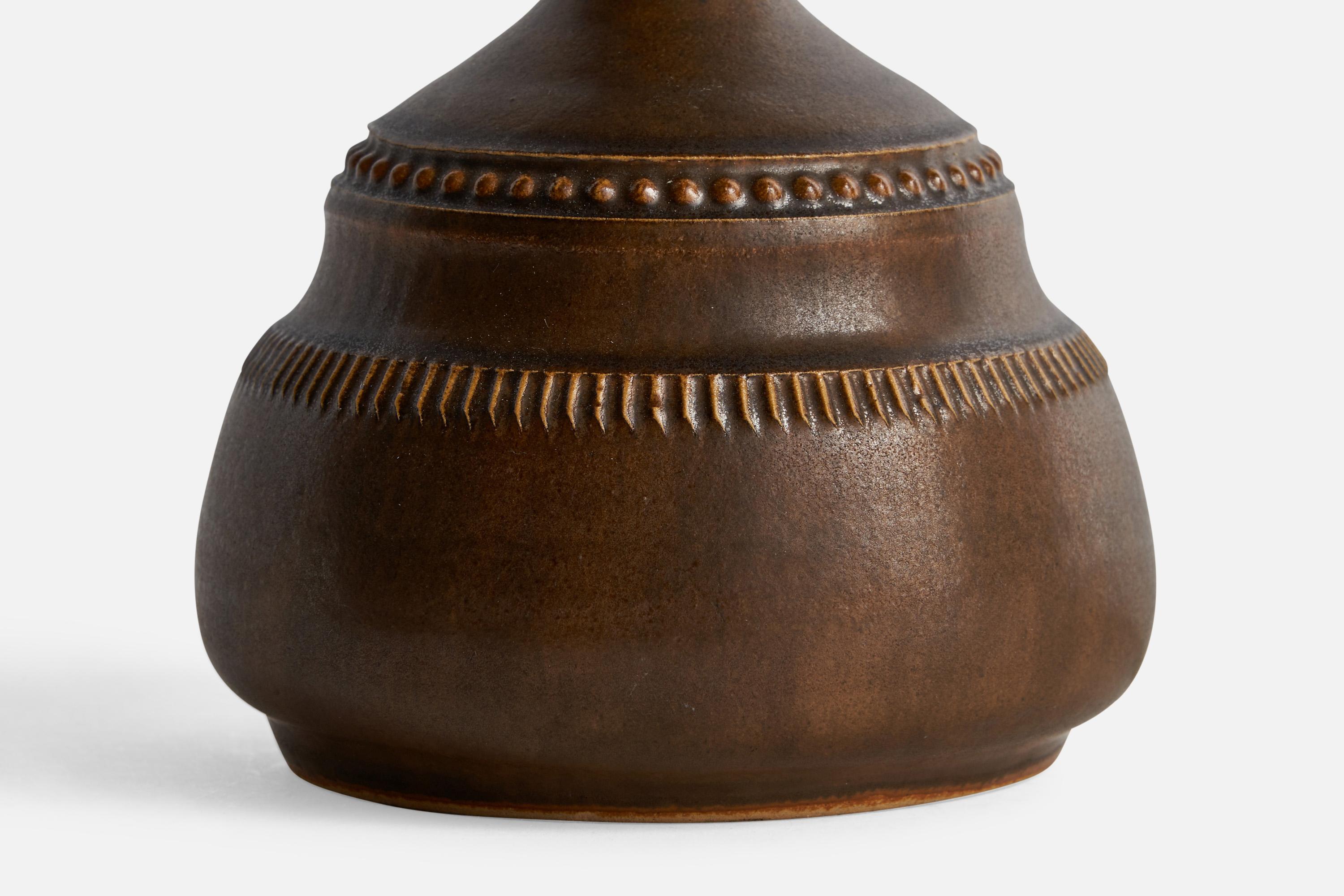 Mid-20th Century Klase Höganäs, Table Lamp, Stoneware, Sweden, 1960s For Sale