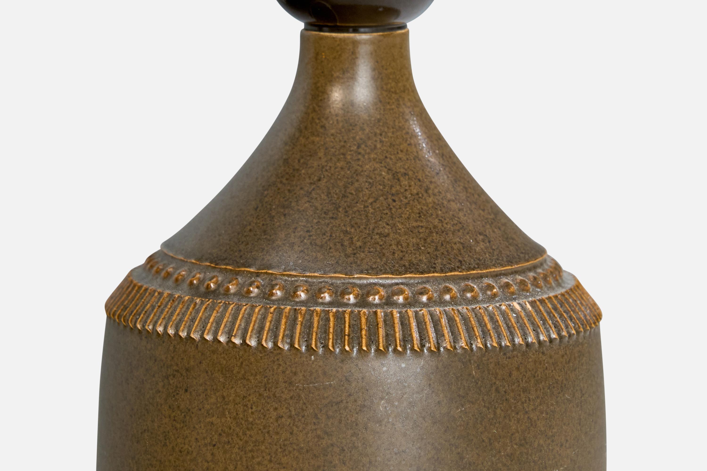 Milieu du XXe siècle Klase Höganäs, lampe de table, grès, Suède, années 1960 en vente