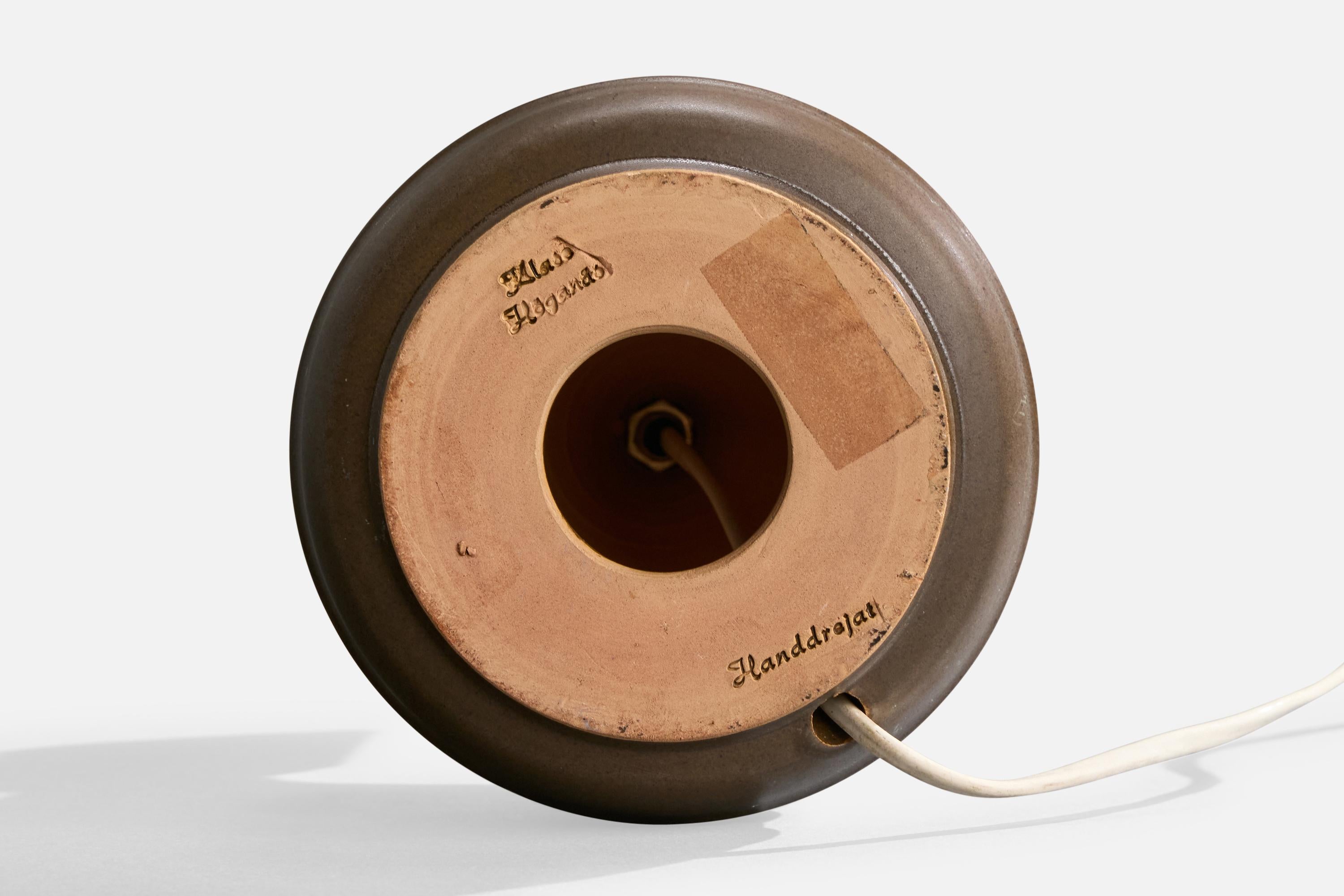 Grès Klase Höganäs, lampe de table, grès, Suède, années 1960 en vente