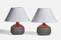 Klase Höganäs, Table Lamps, Stoneware, Sweden, 1960s