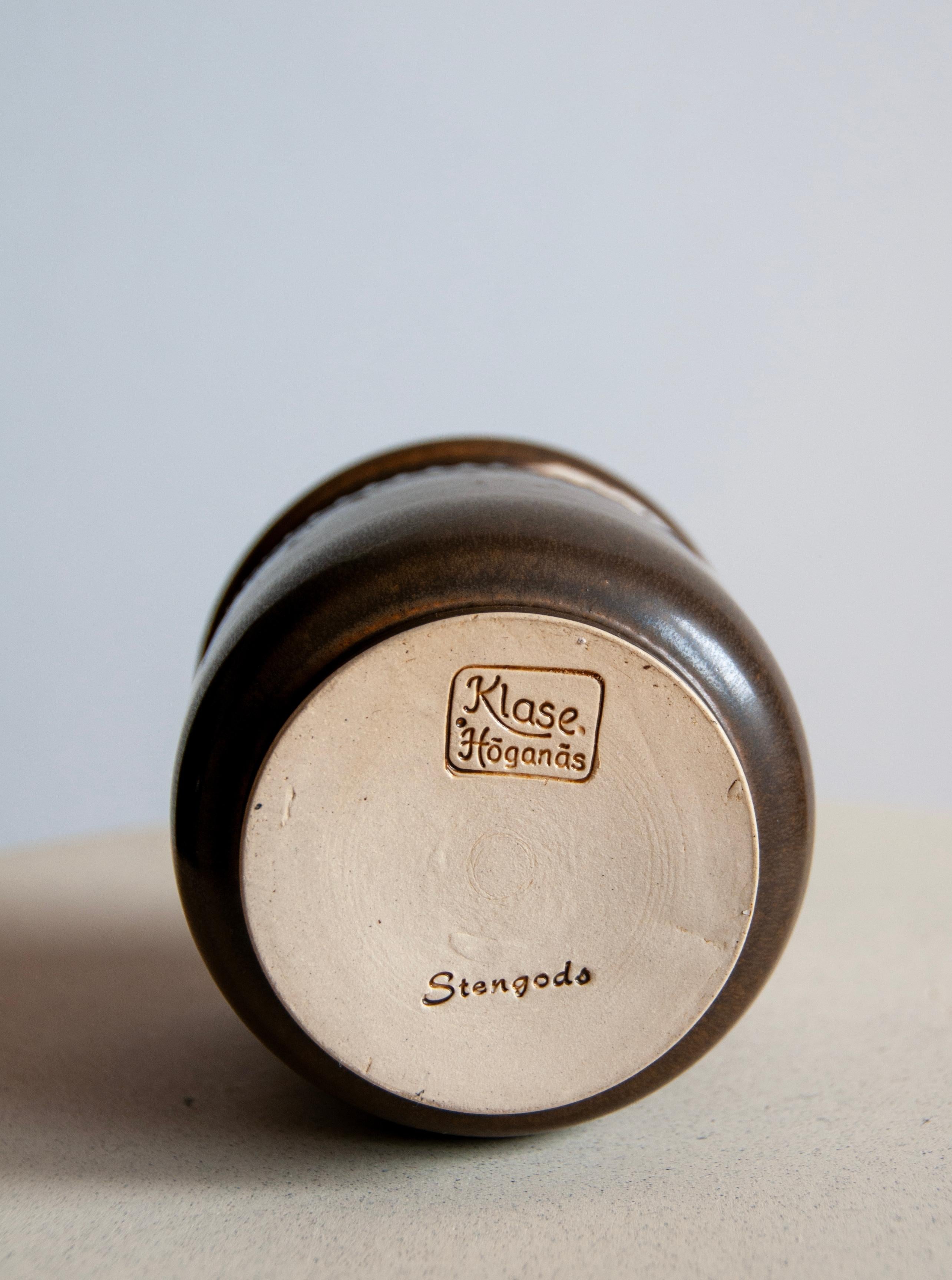 Mid-Century Modern Klase Keramik Höganäs Ceramic 1960´s Vase Collection of 3, in Earth Tones For Sale