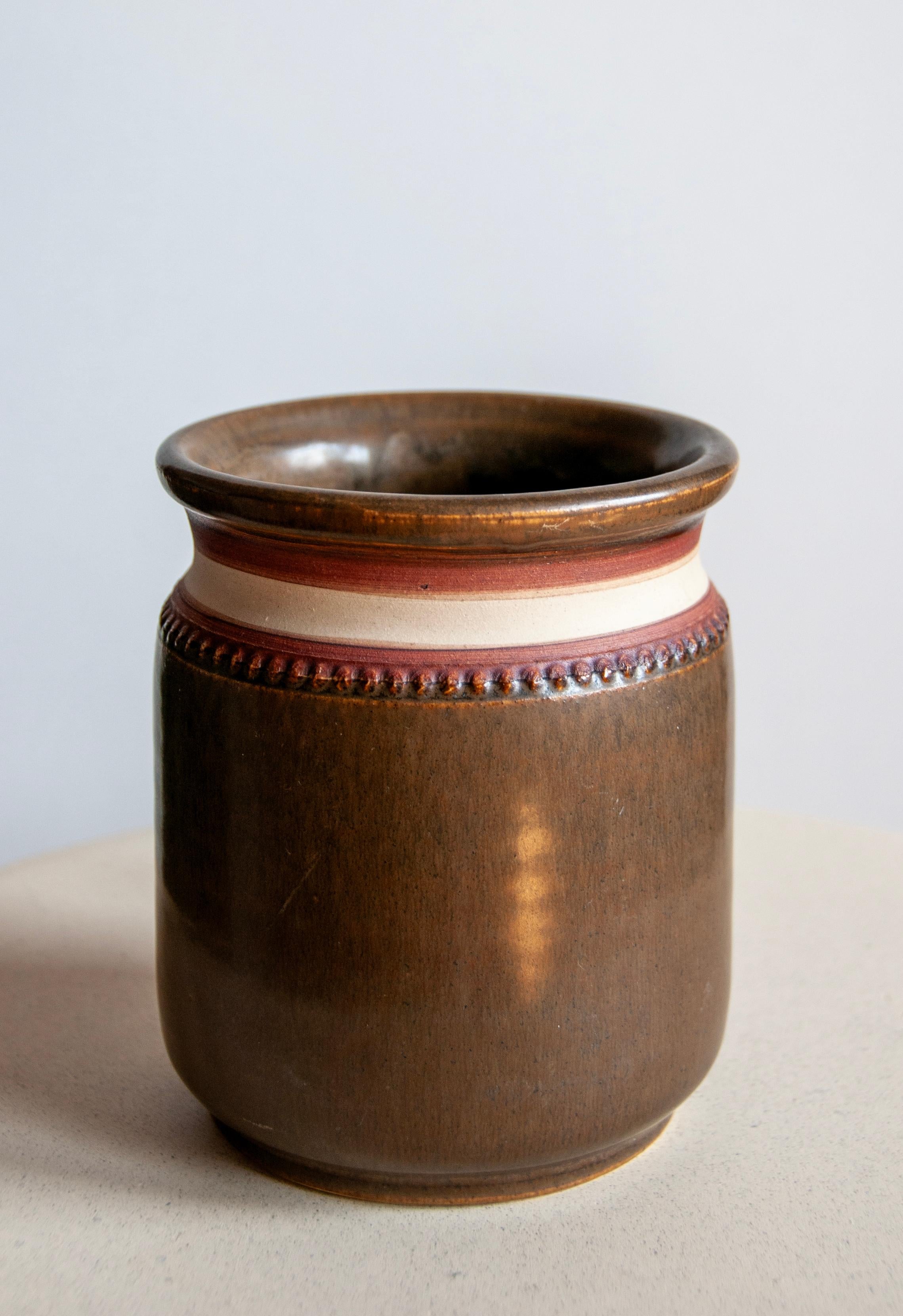 Swedish Klase Keramik Höganäs Ceramic 1960´s Vase Collection of 3, in Earth Tones For Sale