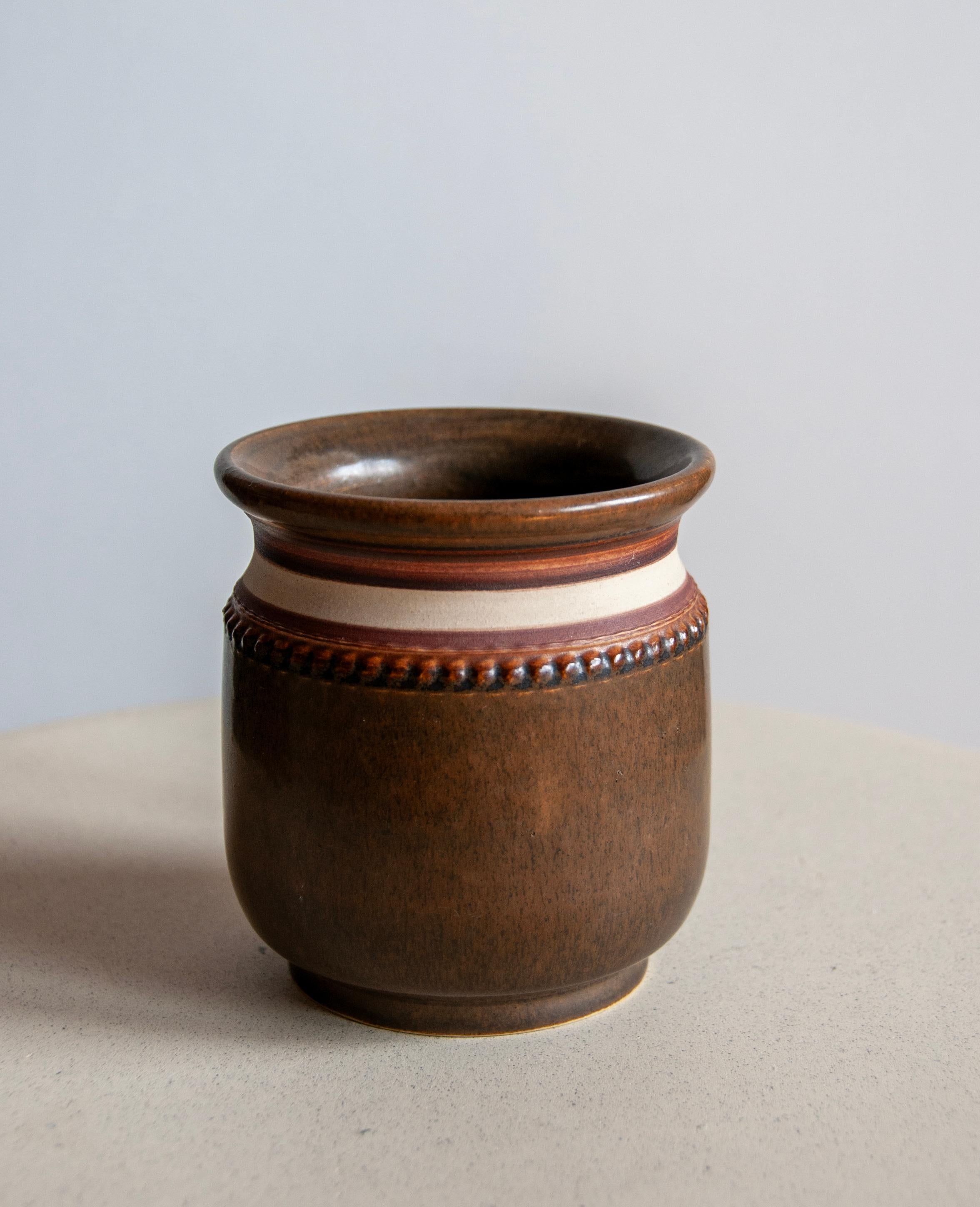 Klase Keramik Höganäs Ceramic 1960´s Vase Collection of 3, in Earth Tones In Good Condition For Sale In Søgne, NO