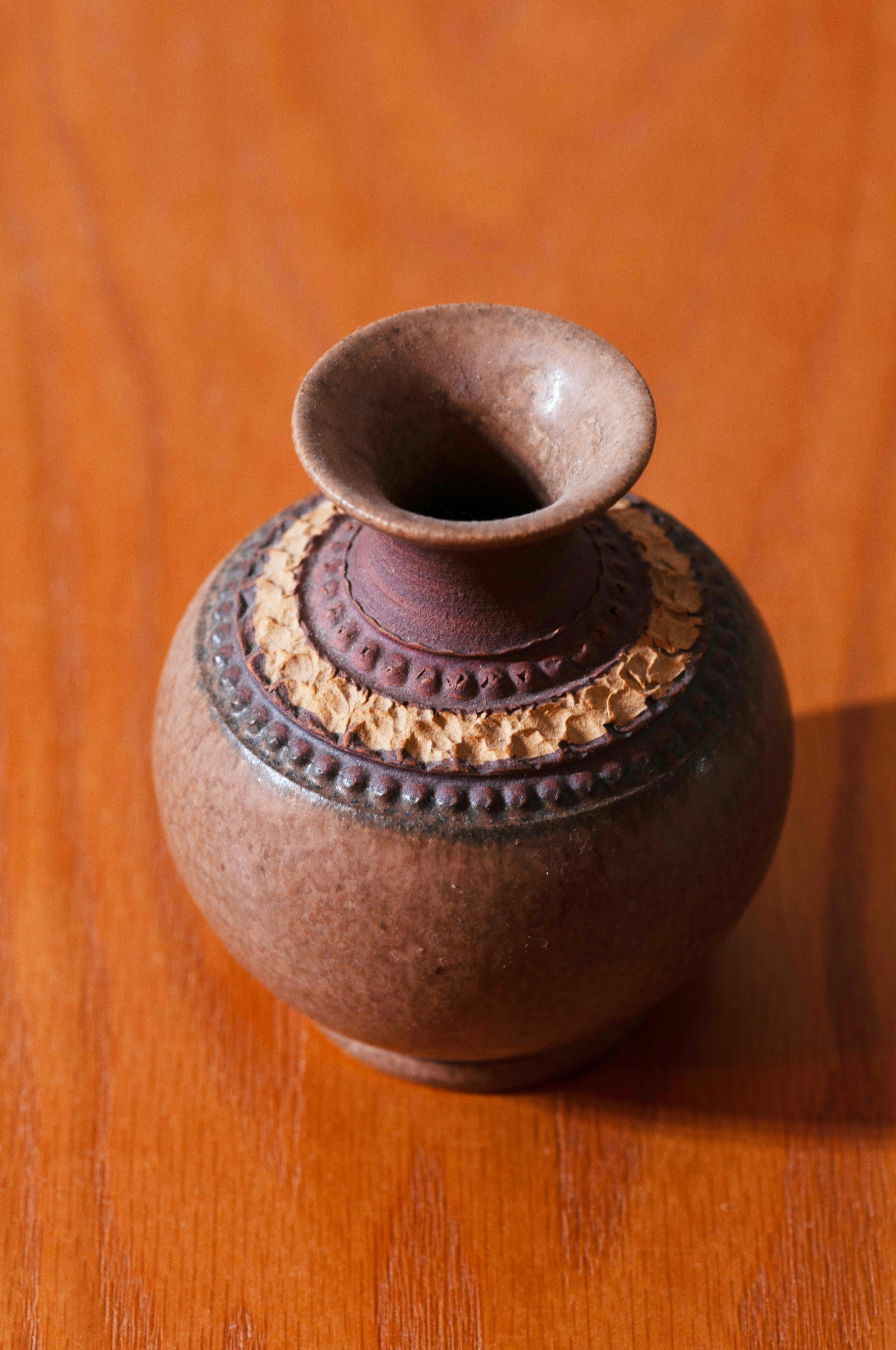 Klase Keramik Höganäs Ceramic Vase Collection of 15, 1960s Earth Tones and Blue 3