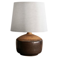 Klase Keramik Höganäs Stoneware Lamp in Earth Tones, 1960s