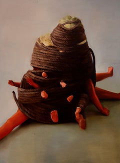 Cocoon - Peinture à l'huile abstraite contemporaine, Jeune art