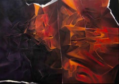 Enregistrement de l'intention abandonnée. Huile abstraite Jeune artiste polonais