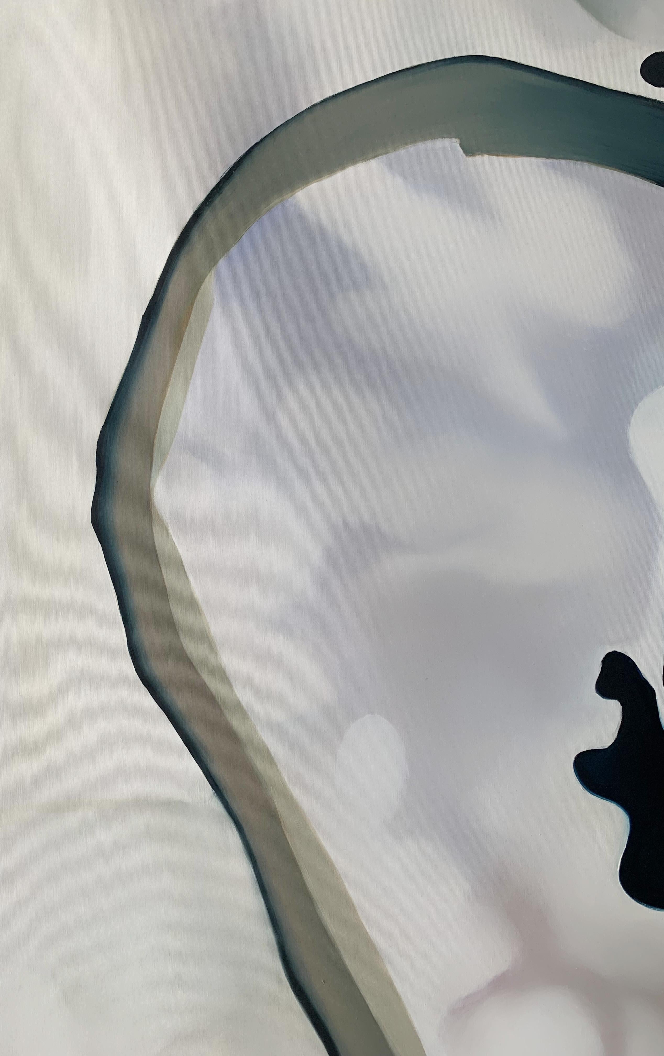 Quadro astratto contemporaneo di grandi dimensioni su tela dell'artista polacca Klaudia Lata. Questo pezzo è per lo più nero con smeraldo. Il dipinto presenta forme astratte mescolate a bordi morbidi e sfocati, caratteristiche di Lata. 

Klaudia