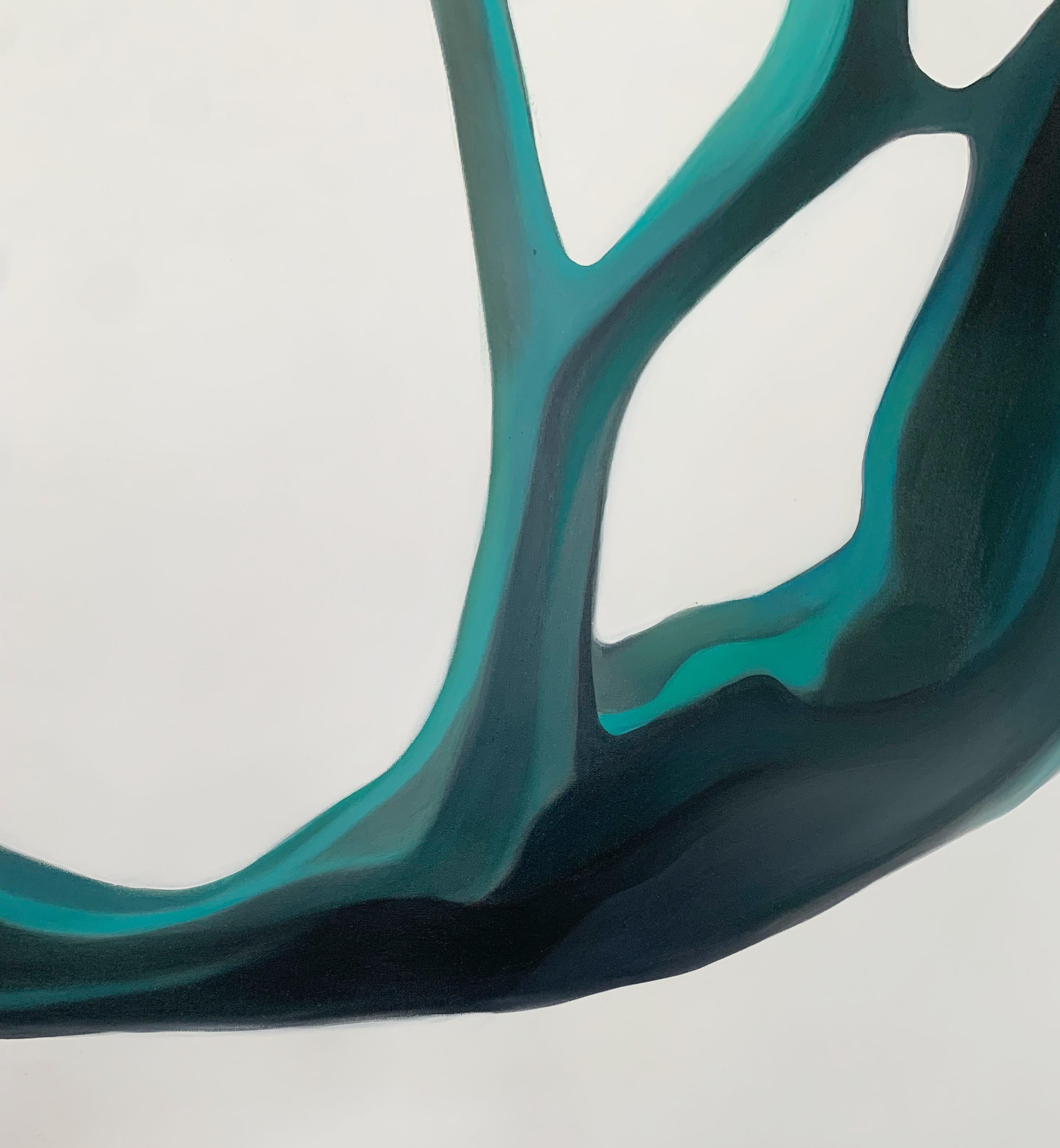 Trasformazione 6. Pittura astratta a olio su tela, scala grande, artista polacco - Abstract Painting Grigio di Klaudia Lata