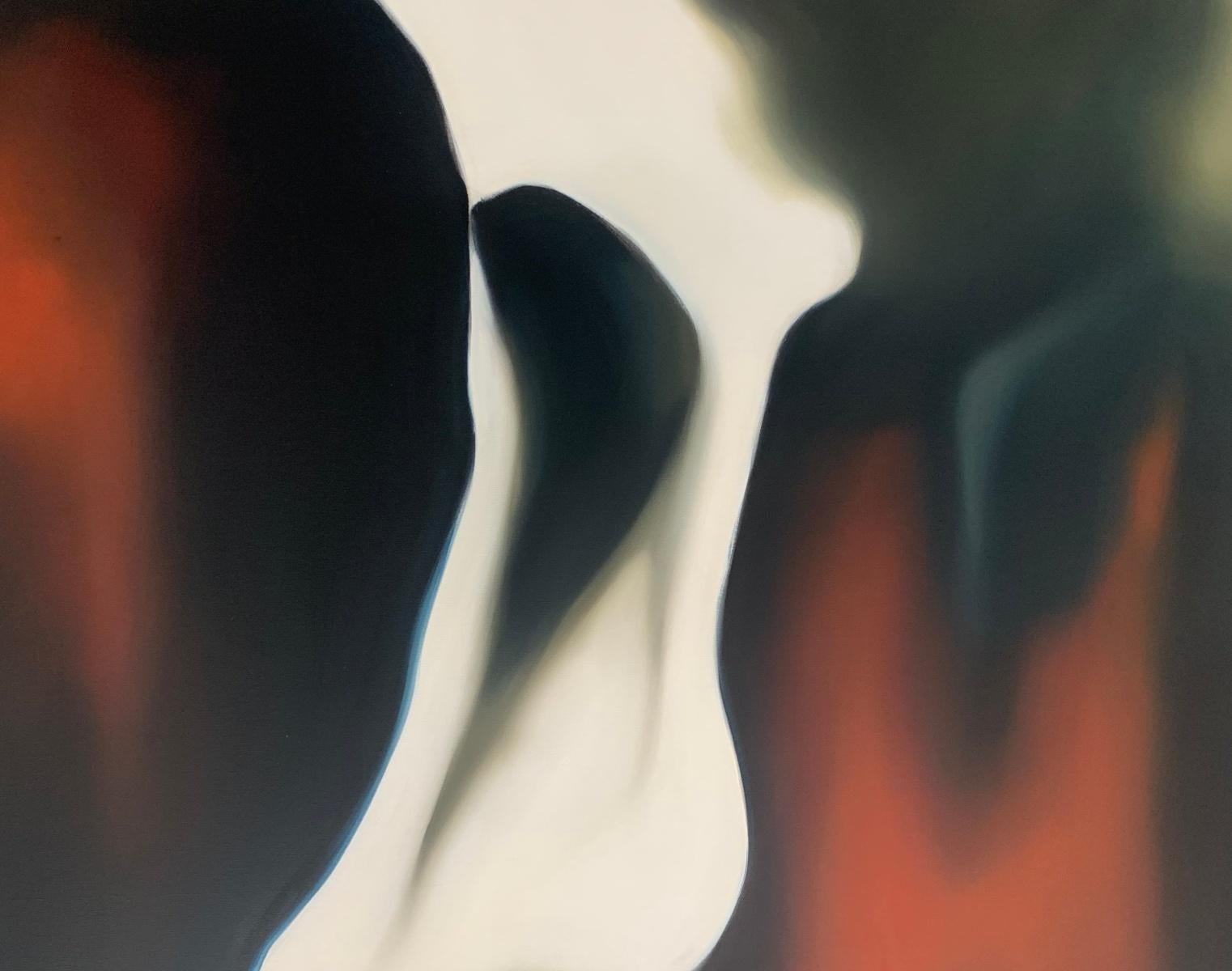Senza titolo. Quadro astratto a olio su tela, scala grande, artista polacco - Abstract Painting Nero di Klaudia Lata