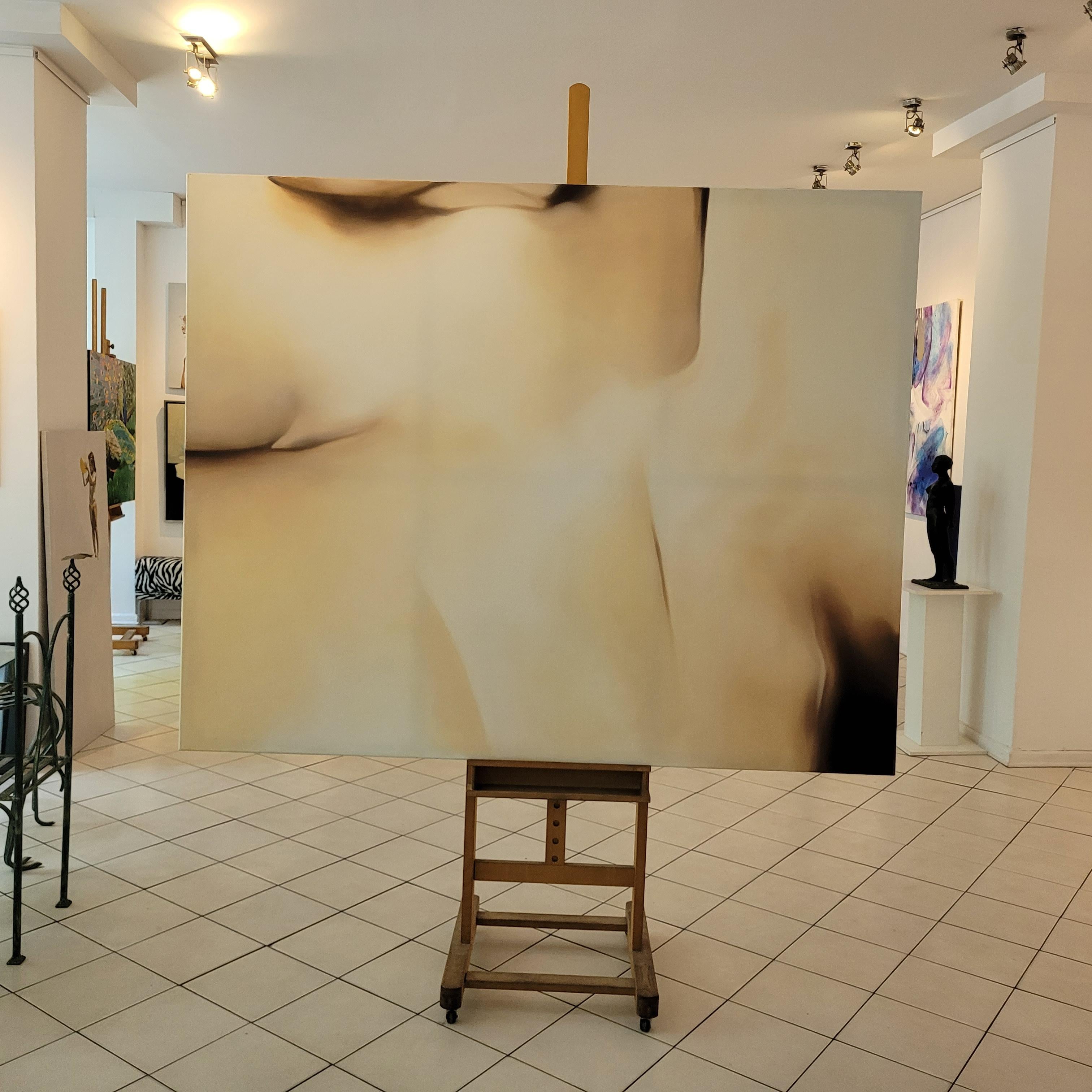 Senza titolo. Quadro astratto a olio contemporaneo di un giovane artista polacco, formato grande 8