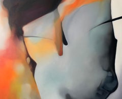 Senza titolo. Quadro astratto a olio contemporaneo di un giovane artista polacco, formato grande