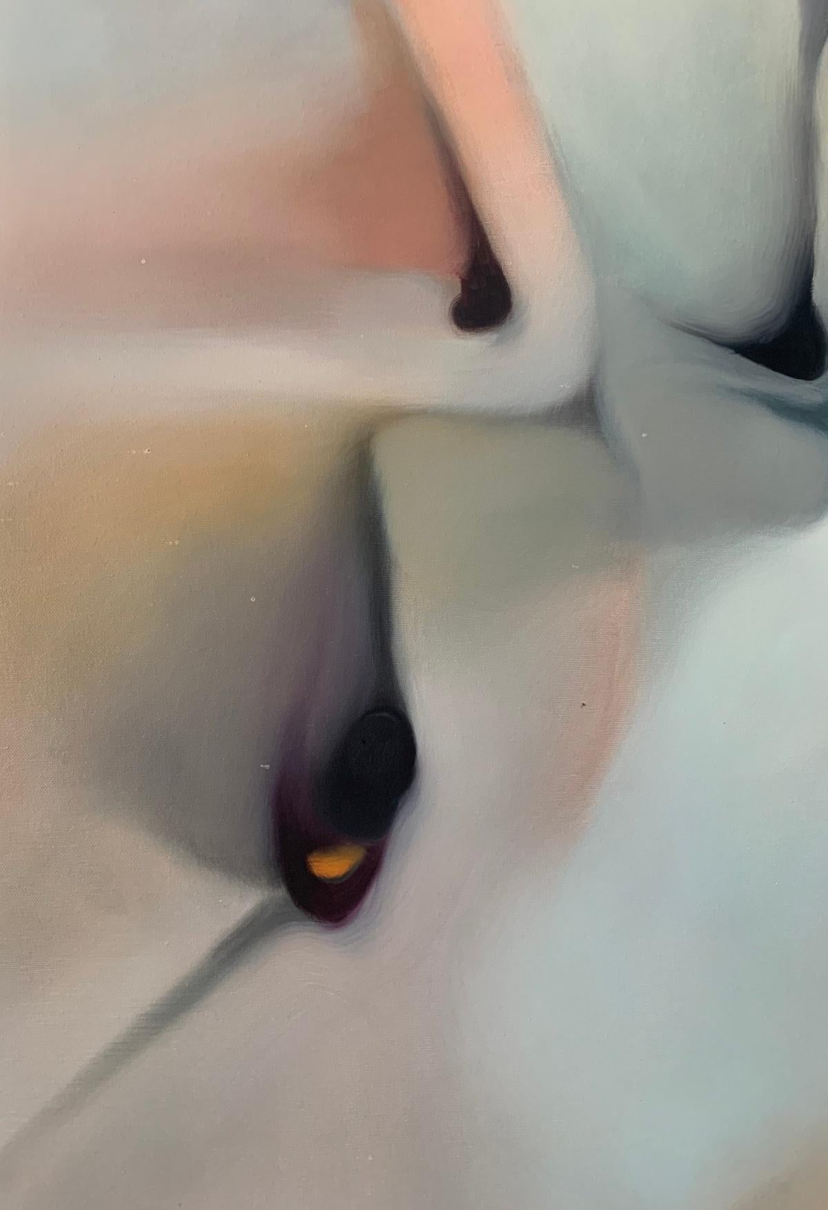 Senza titolo. Quadro astratto a olio contemporaneo di un giovane artista polacco, formato grande - Abstract Painting Beige di Klaudia Lata