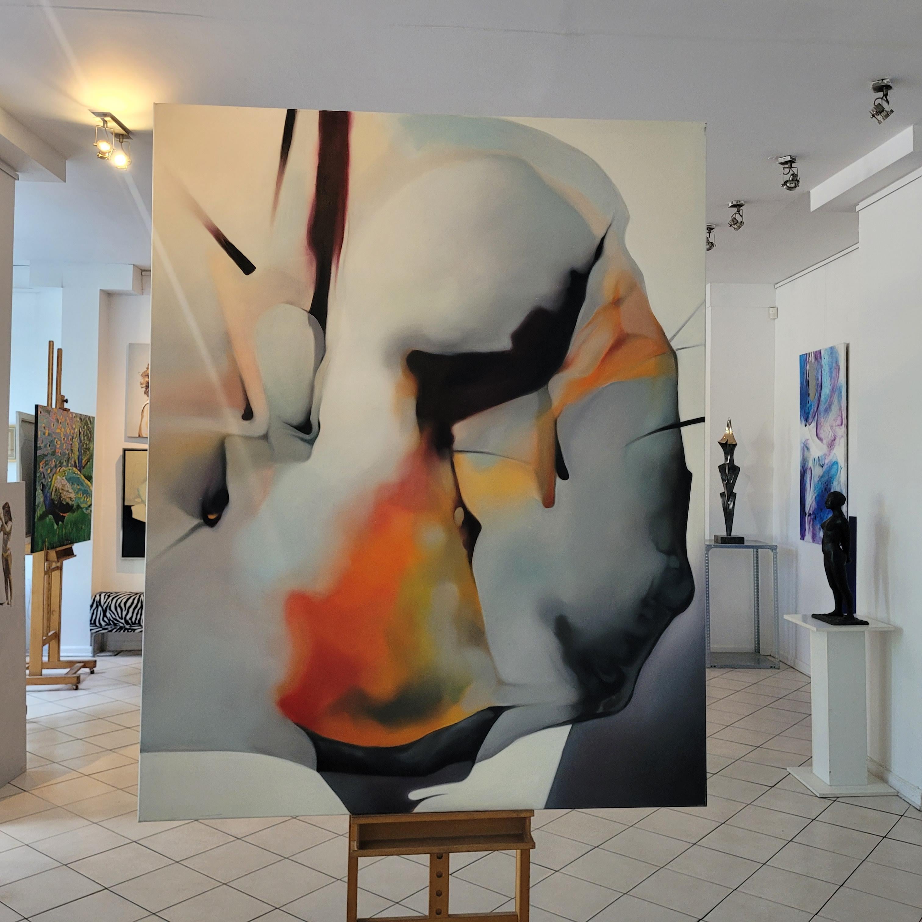 Senza titolo. Quadro astratto a olio contemporaneo di un giovane artista polacco, formato grande in vendita 1