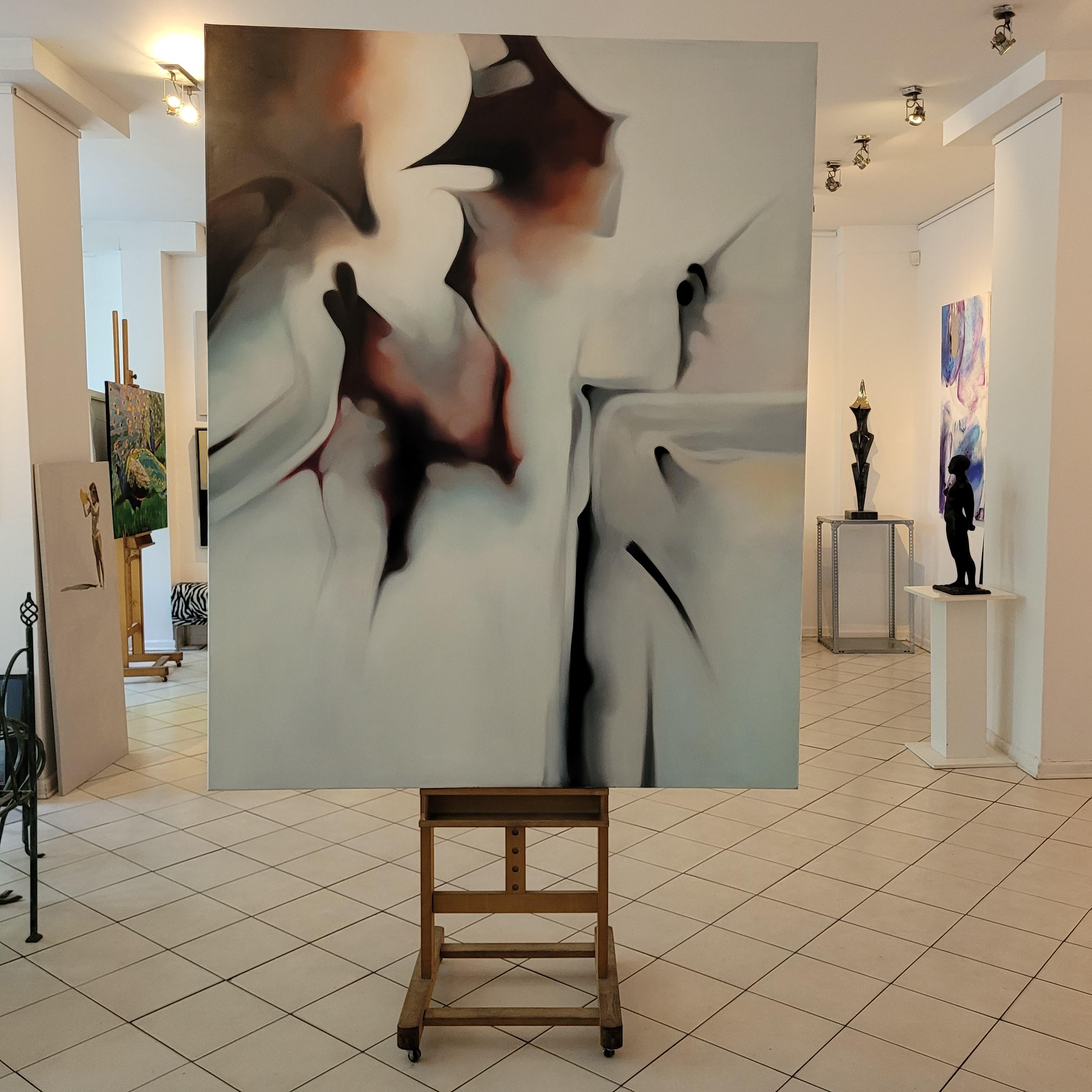 Senza titolo. Quadro astratto a olio contemporaneo di un giovane artista polacco, formato grande in vendita 1