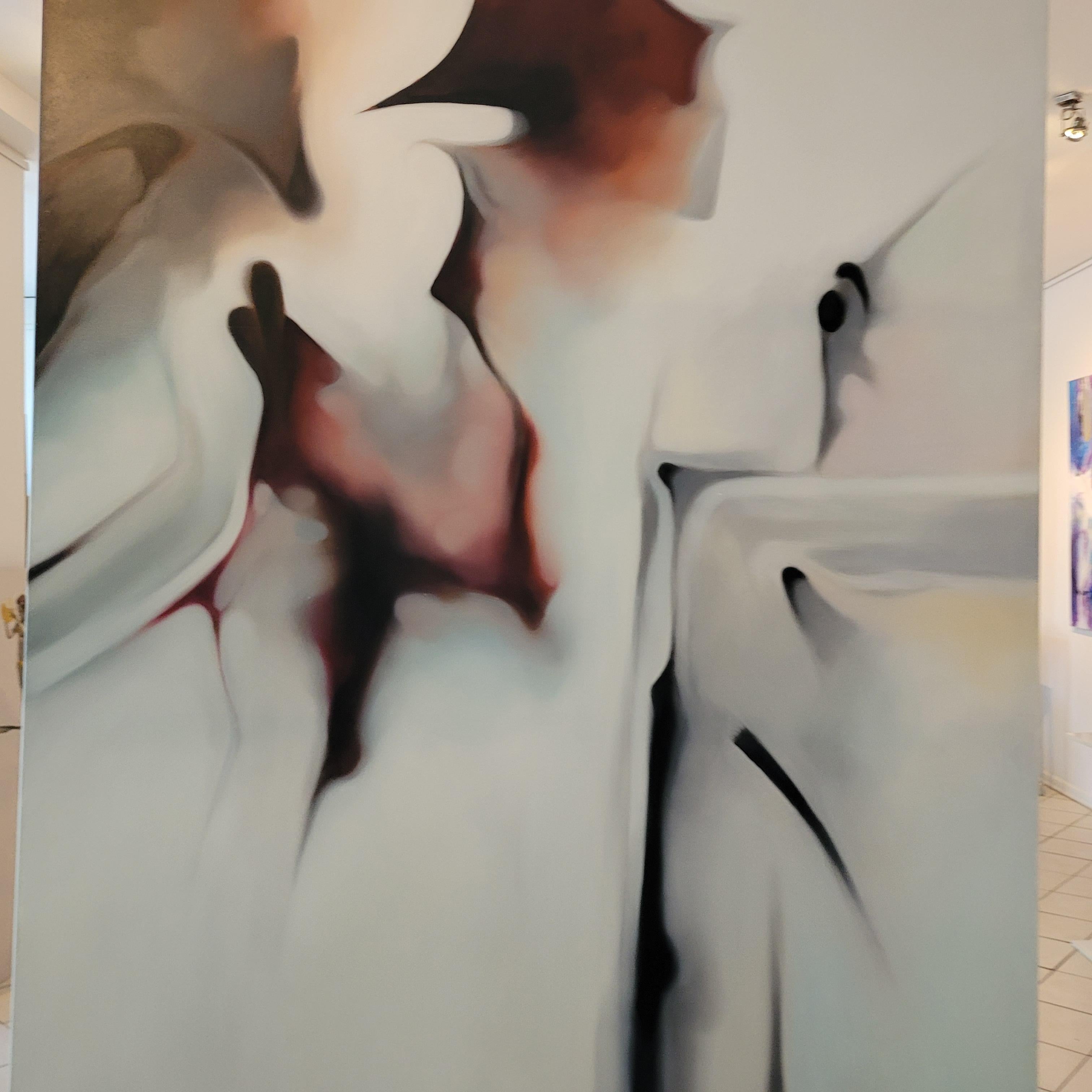 Senza titolo. Quadro astratto a olio contemporaneo di un giovane artista polacco, formato grande in vendita 4