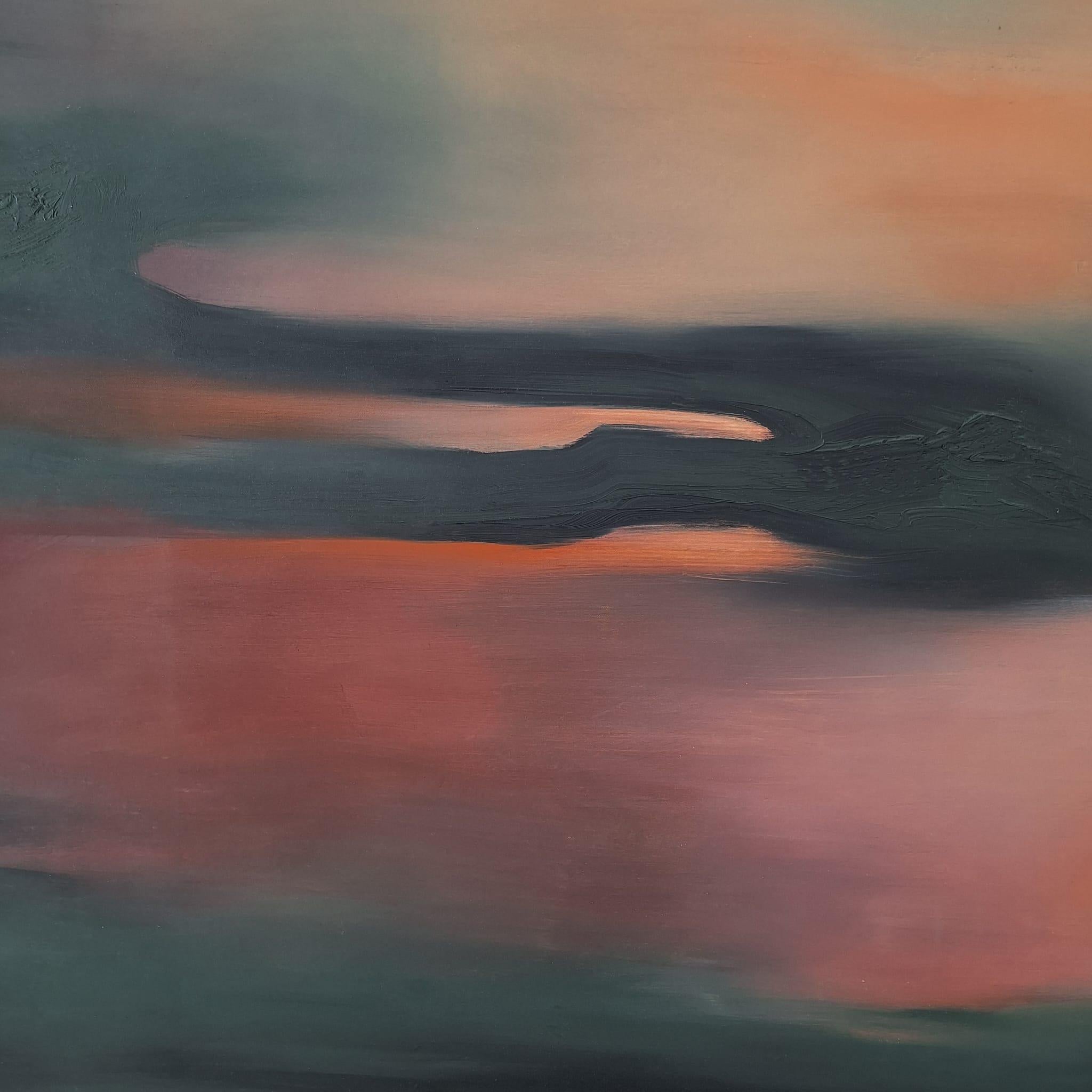 Unbetitelt. Zeitgenössisches abstraktes Ölgemälde eines jungen polnischen Künstlers (Schwarz), Abstract Painting, von Klaudia Lata