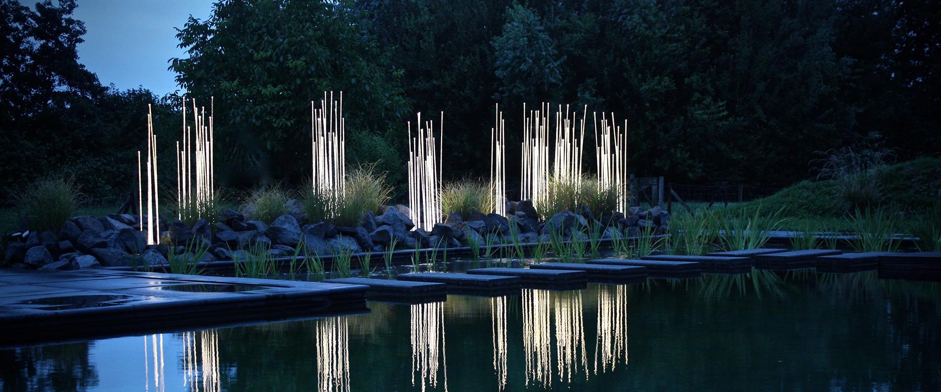 Acier inoxydable Klaus Begasse 'Reeds Single' Lampadaire d'intérieur ou d'extérieur pour Artemide en vente