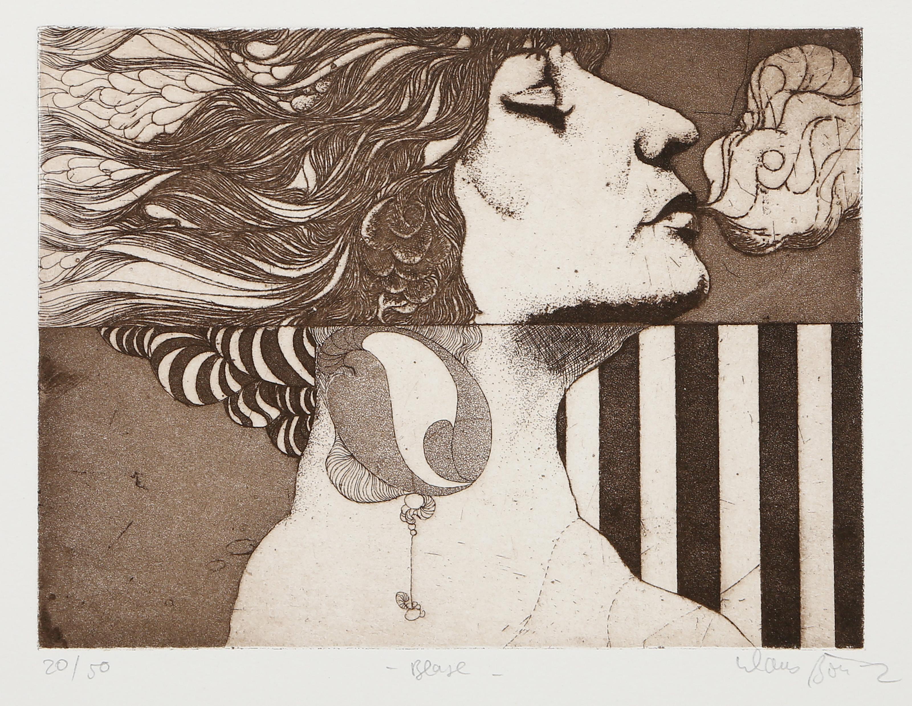 Blase, acquaforte e acquatinta surrealista di Klaus Böttger