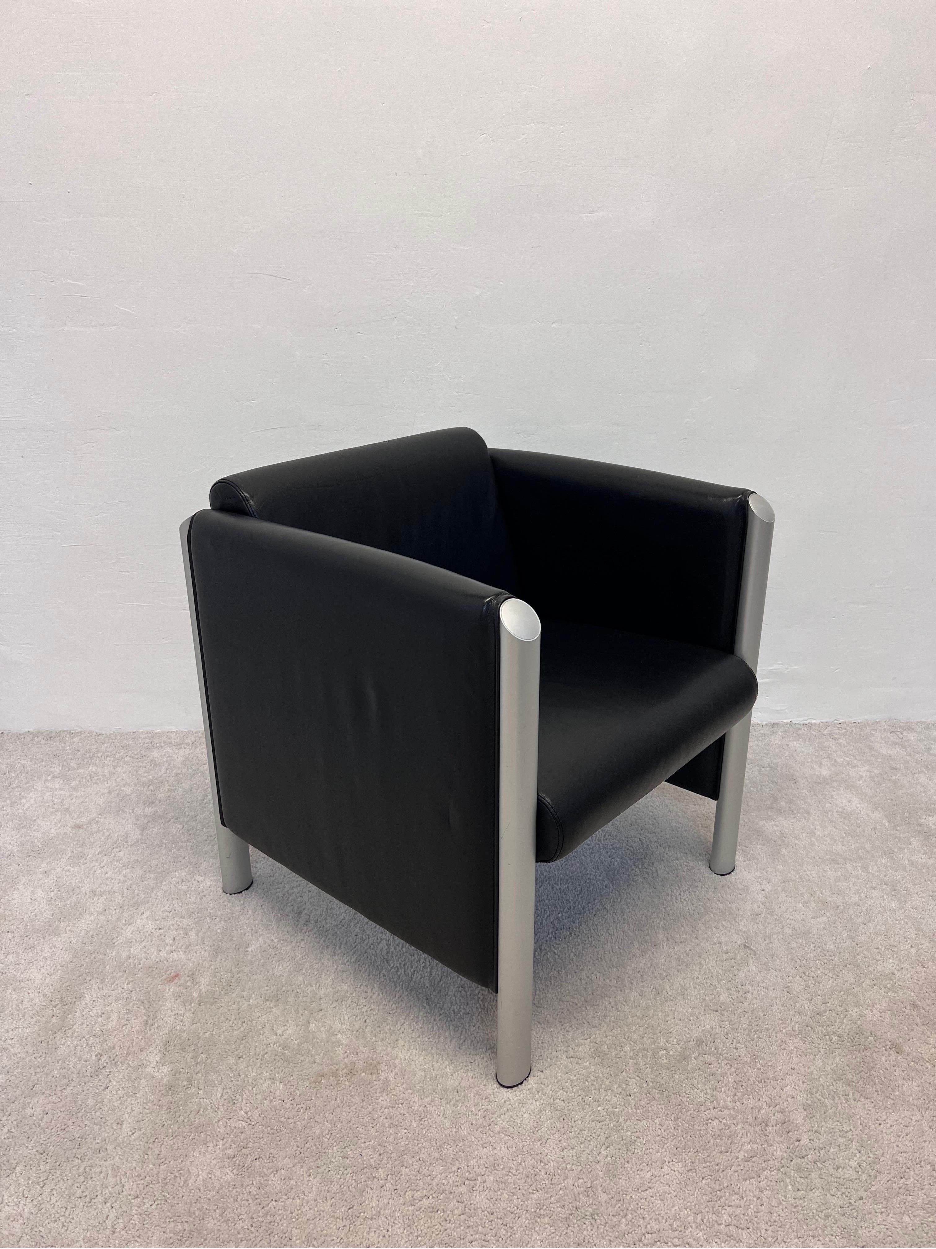 Aluminum Klaus Franck and Werner Sauer 830 Cubis Chairs for Wilkhahn, a Pair For Sale