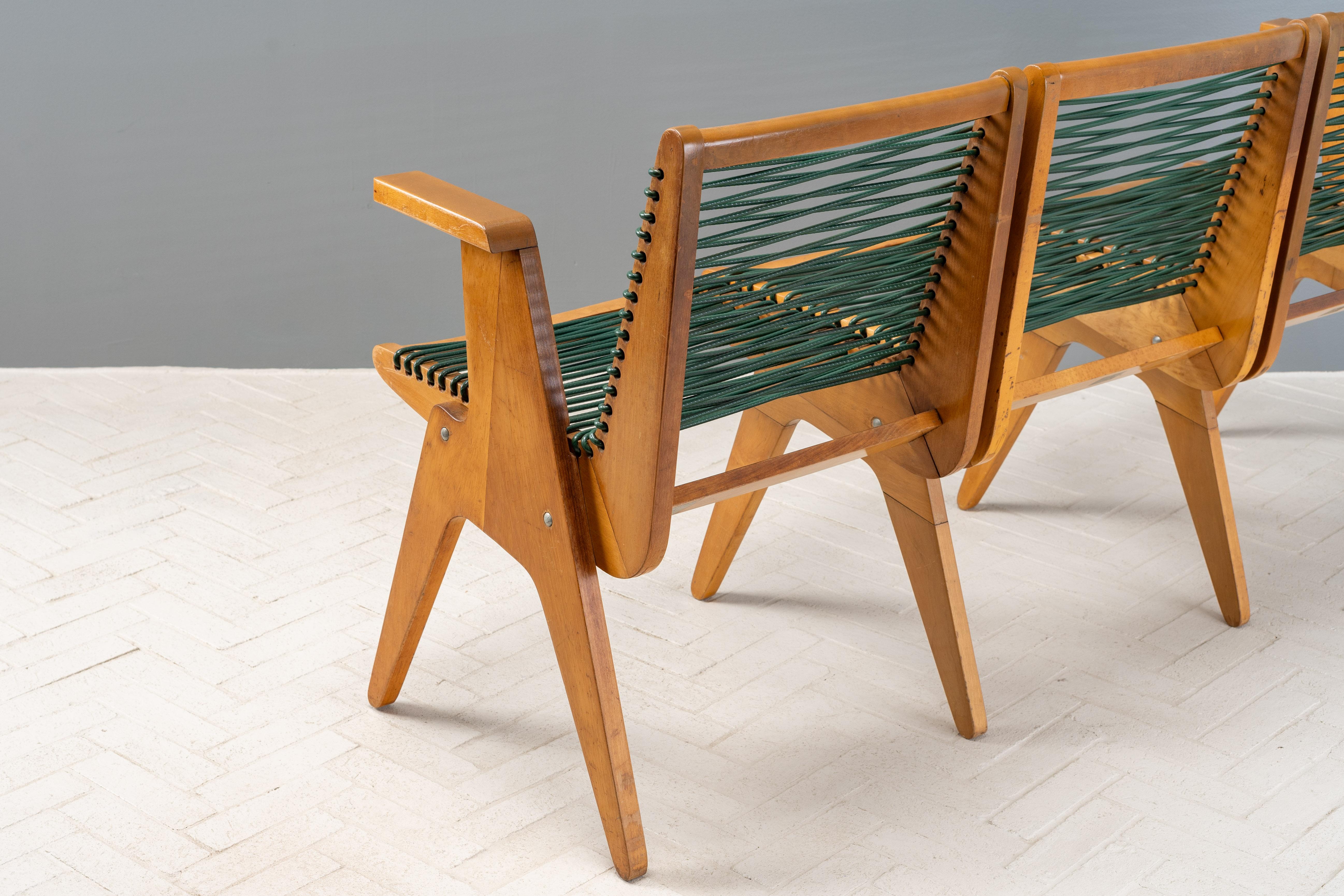Klaus Grabe 3-Seat Corded Bench For Sale 2