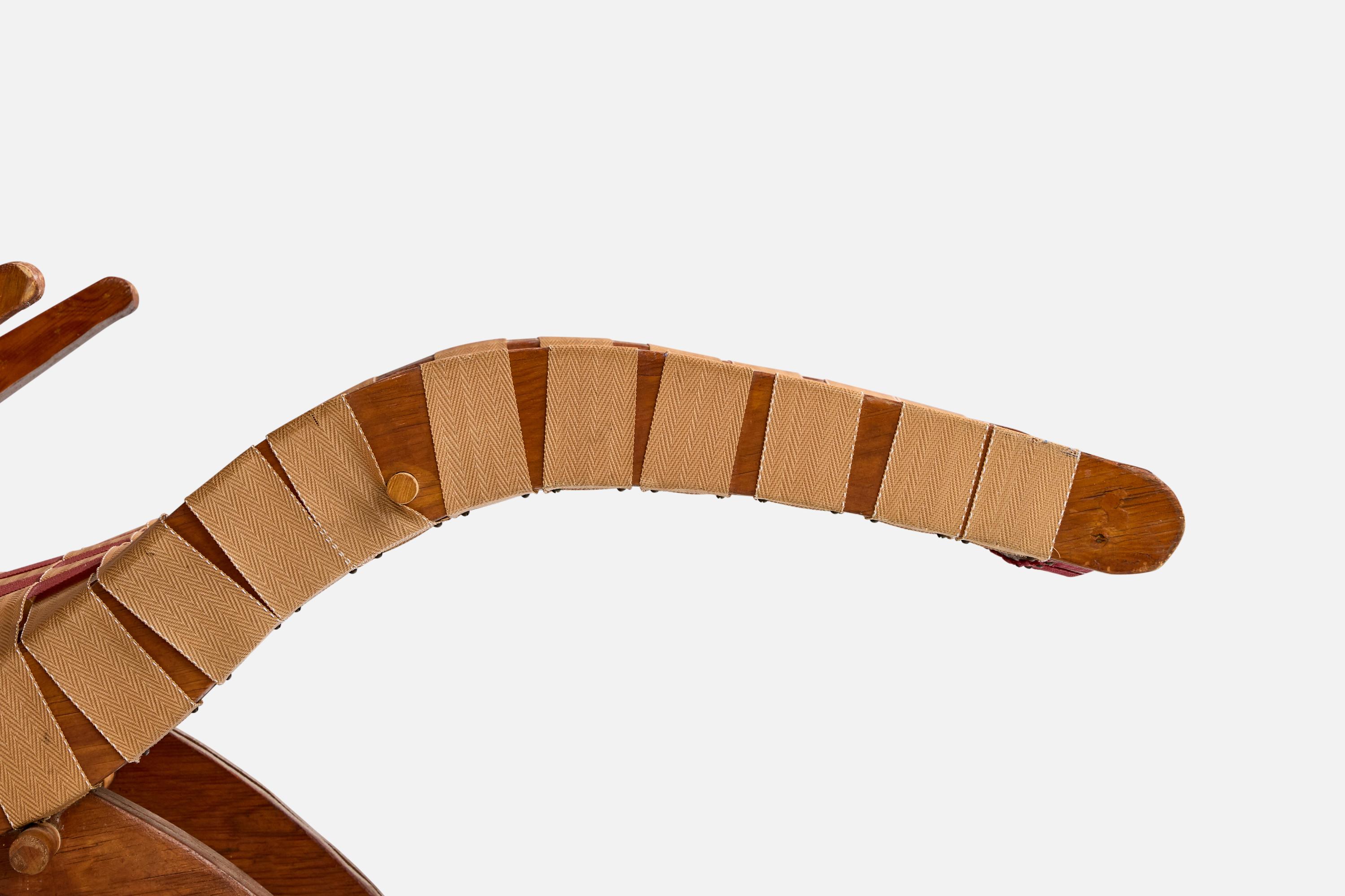 Attribuzione Klaus Grabe, Chaise Longue, Wood, Fabrice, USA, anni '50 in vendita 7