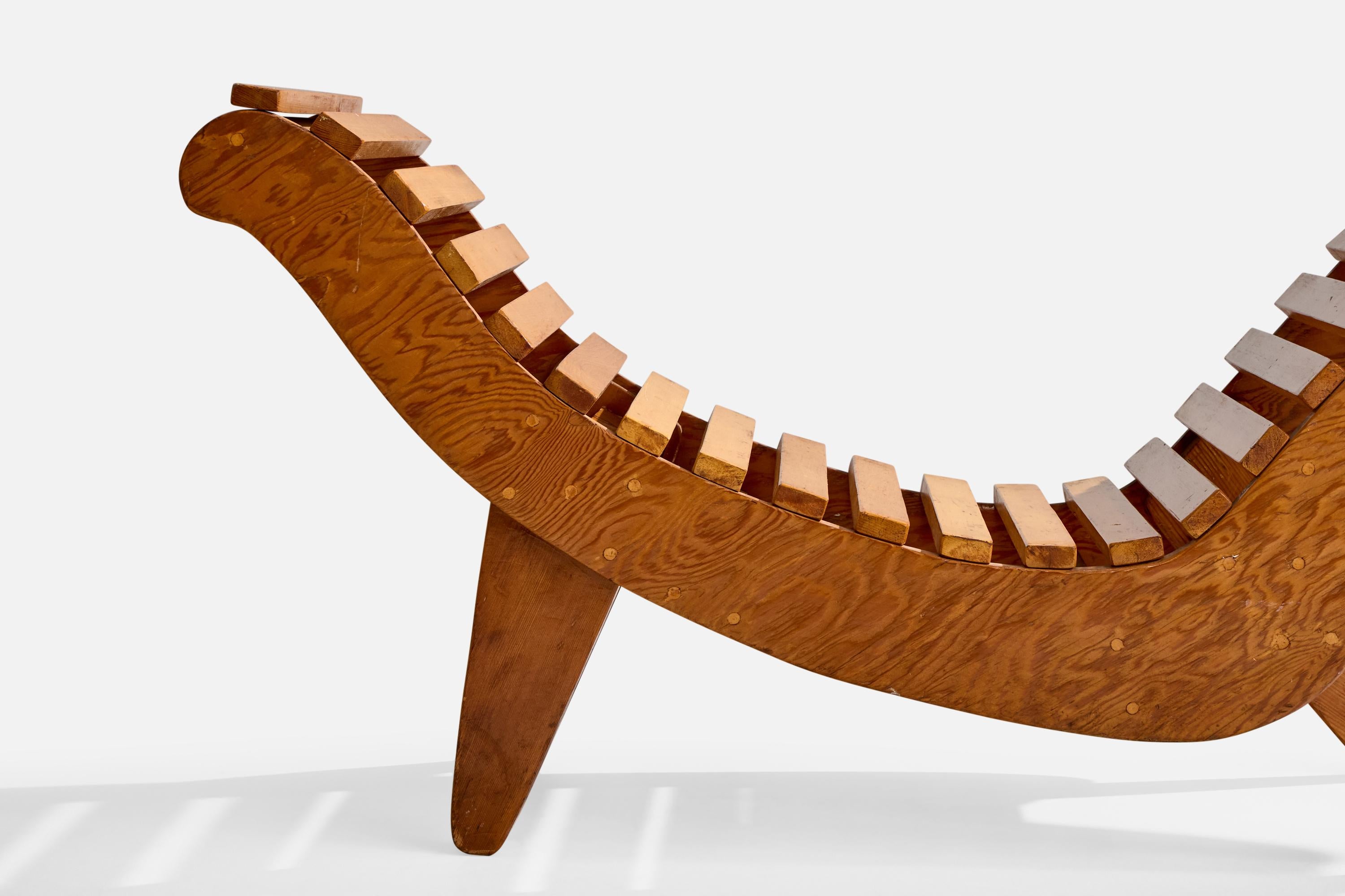 Metà XX secolo Klaus Grabe, Chaise Longue, Wood, USA, anni '50 in vendita