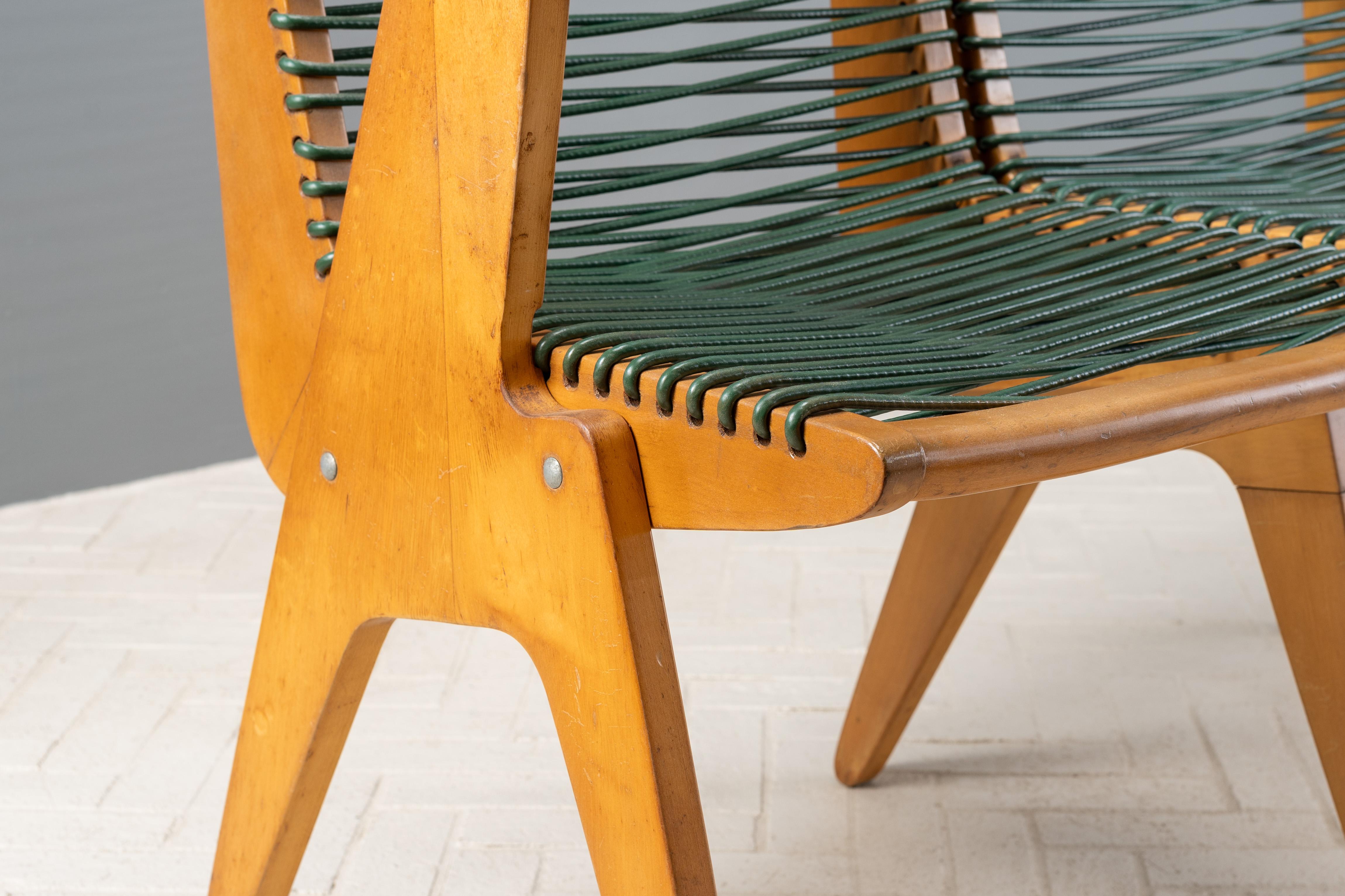 Mid-20th Century Klaus Grabe Corded 2-Seat Bench For Sale