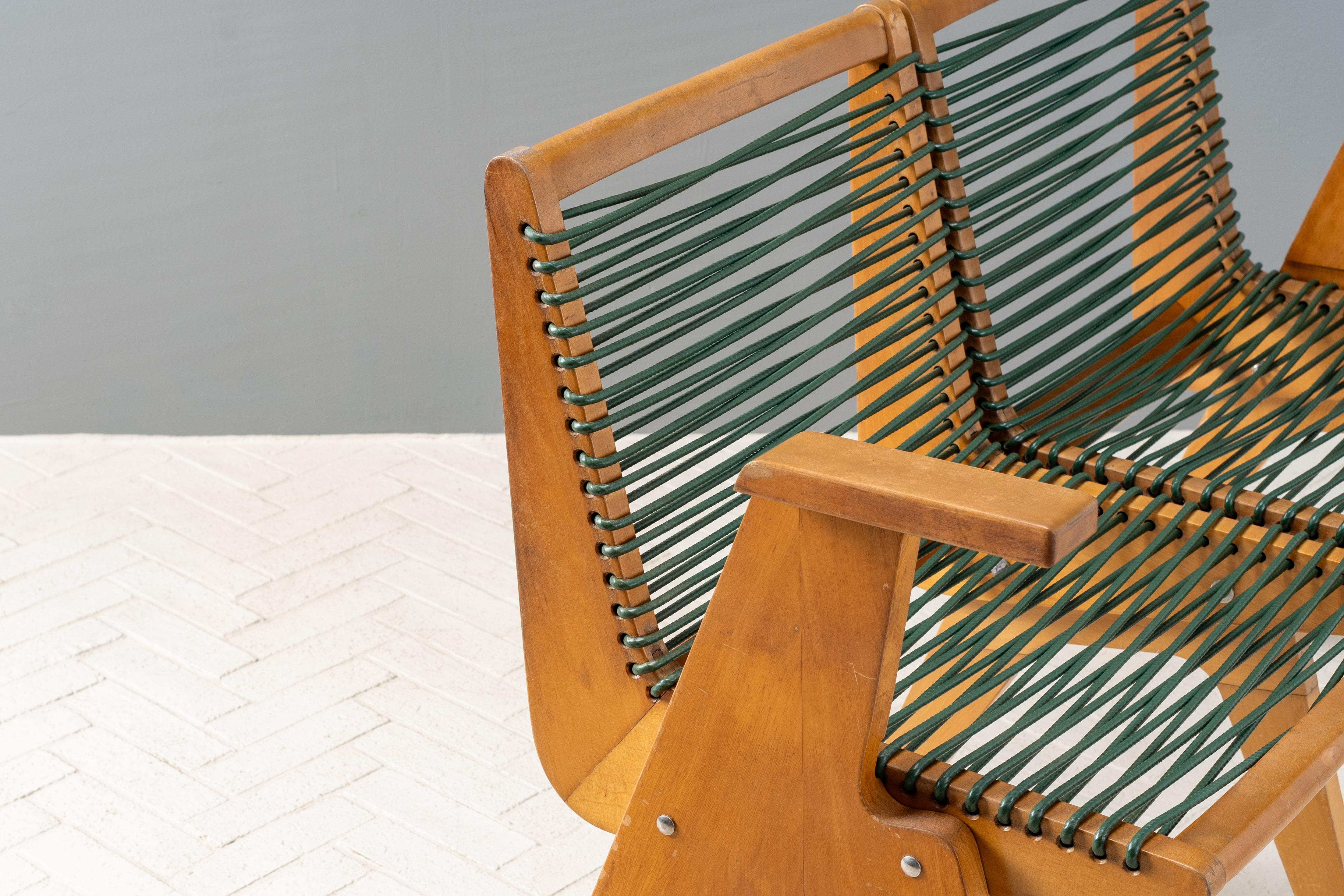 Klaus Grabe Corded 2-Seat Bench For Sale 1