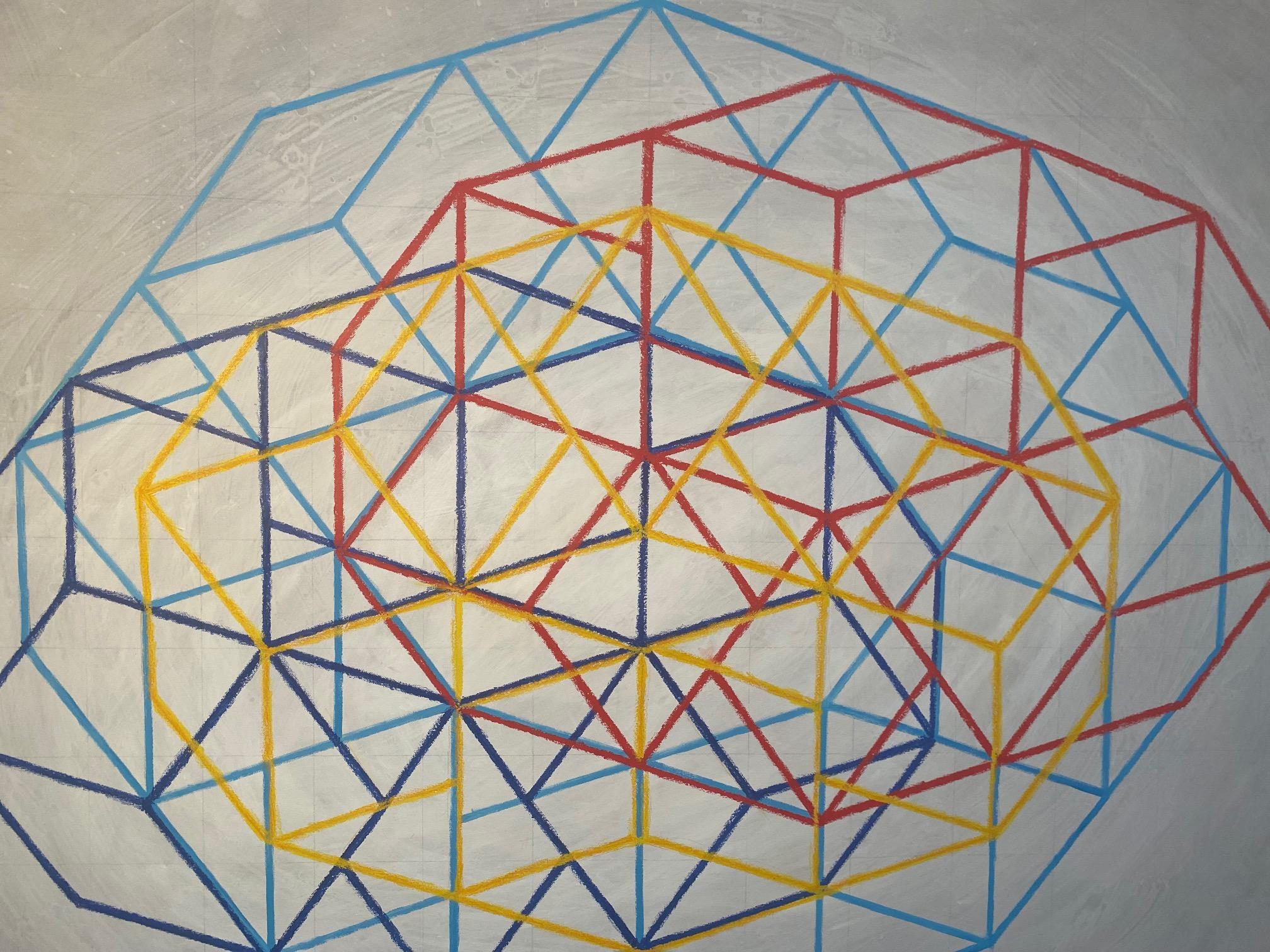La luce come luce  - opera d'arte geometrica contemporanea raffigurante il triangolo d'oro - Painting Astrattismo geometrico di Klaus Heuermann
