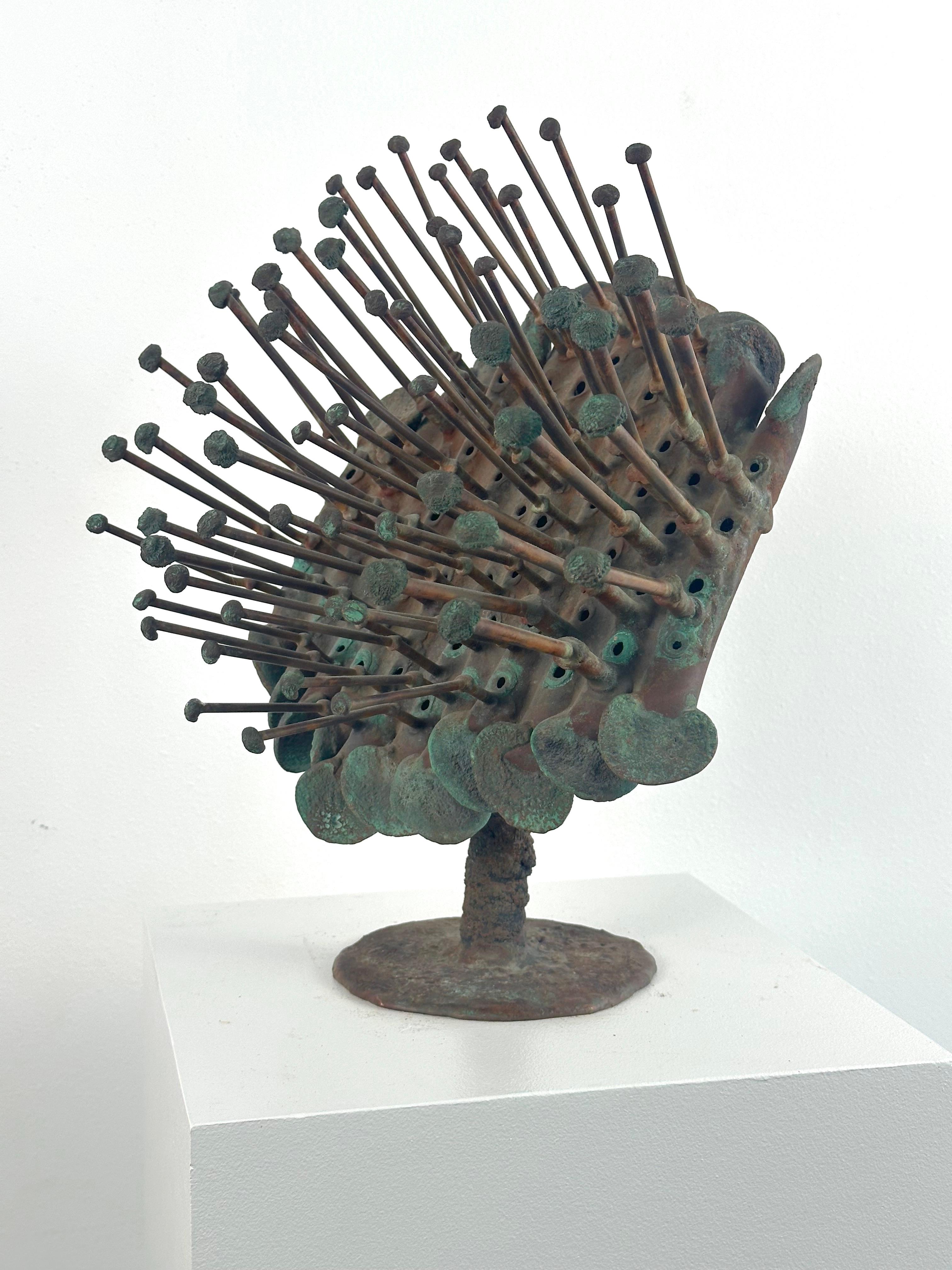 Klaus Ihlenfeld (b.1934)

Untitled (Flower Form), sculpted phosphor bronze-coated copper sounding sculpture, early 1970s.

Exhibited: Klaus Ihlenfeld - Recent Sculpture at Albright College - Campus Center Gallery from Feb. 18 - March 18, 1973.. 