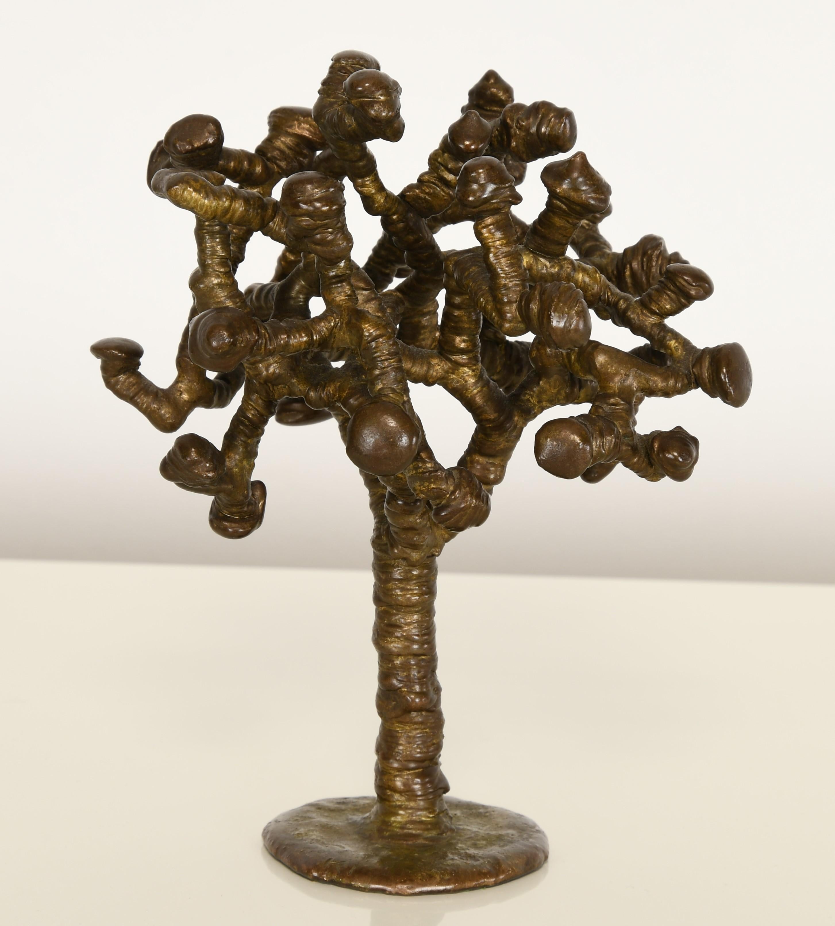 A modernist Klaus Ihlenfeld patinated brass sculpture stamped 