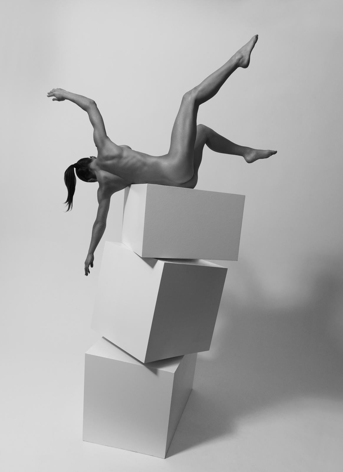 154.03.11, Dancing the Cubes series (black and White nude photography)