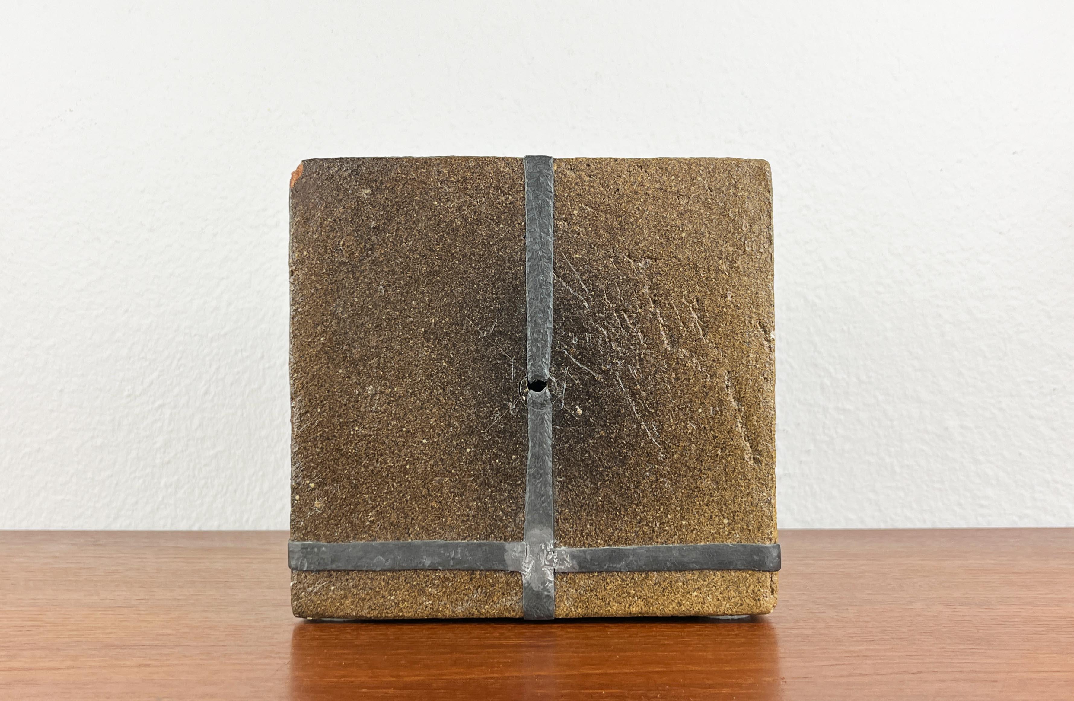 Klaus Lehmann, Brutalist German Studio Pottery Cube Art Sculpture No. 255 78 For Sale 4
