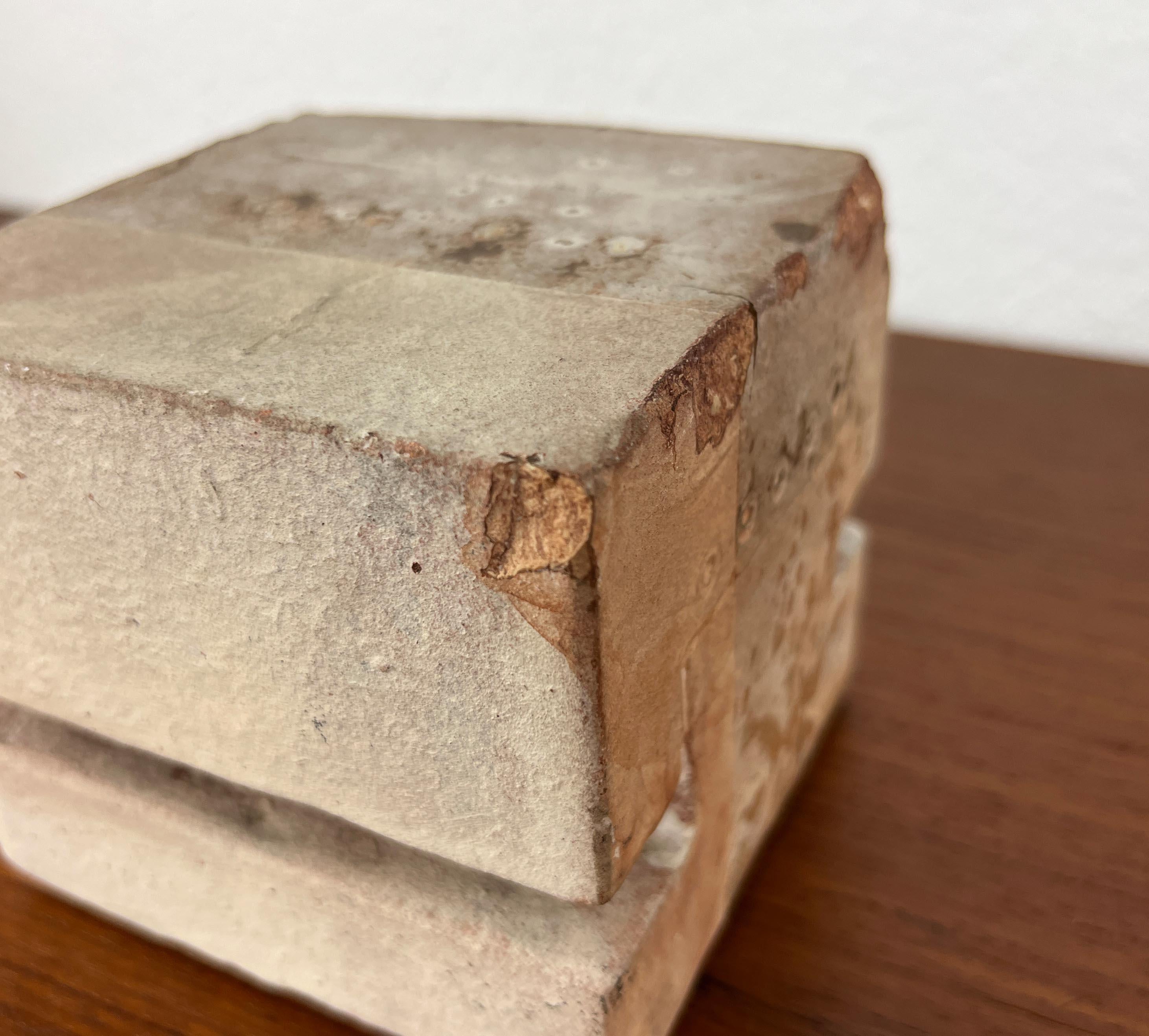 Klaus Lehmann, Brutalistische Studio Pottery Kubus Kunst Skulptur Nr. Nr. 337 81 im Angebot 3