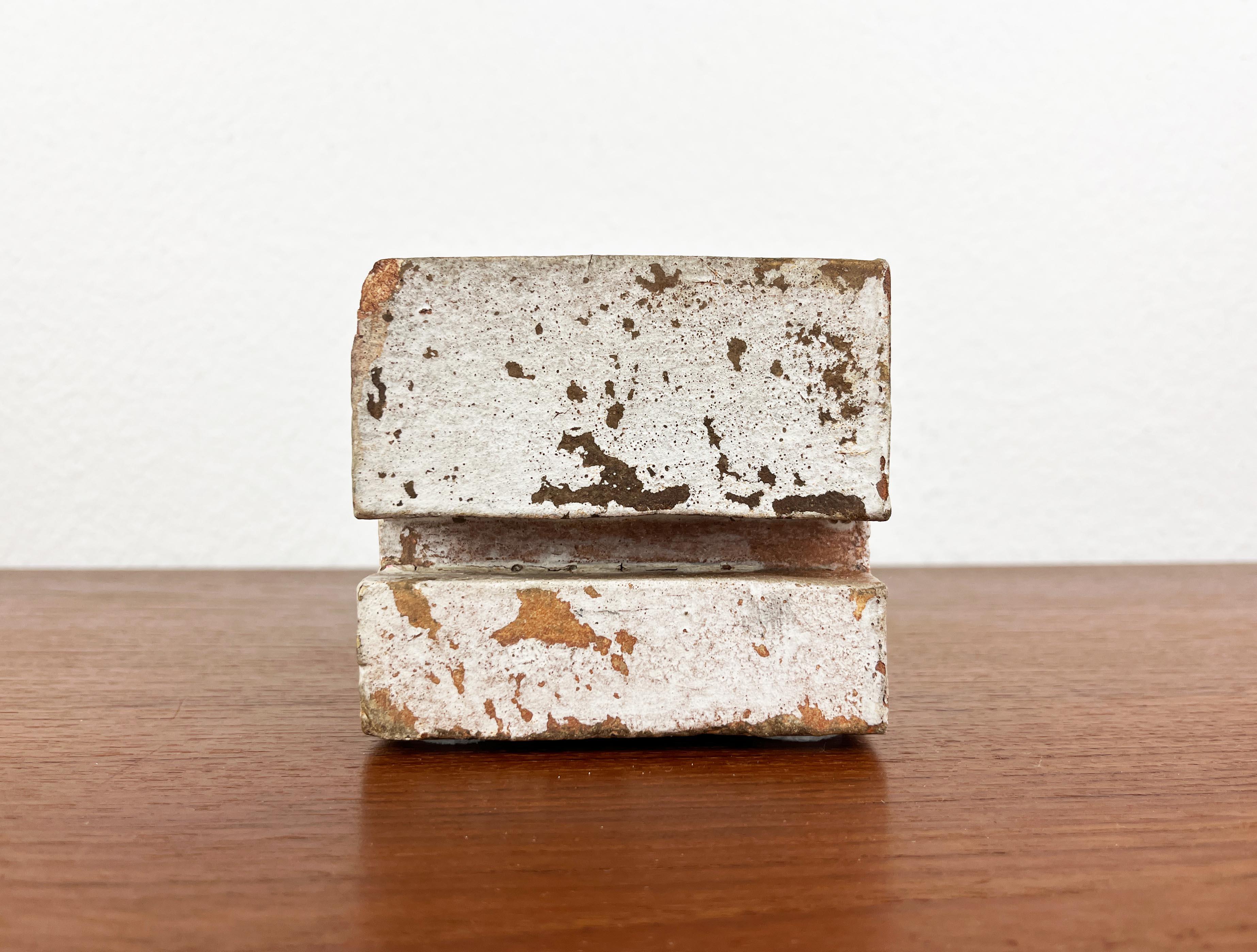 Klaus Lehmann, Brutalistische Studio Pottery Kubus Kunst Skulptur Nr. Nr. 337 81 im Angebot 5