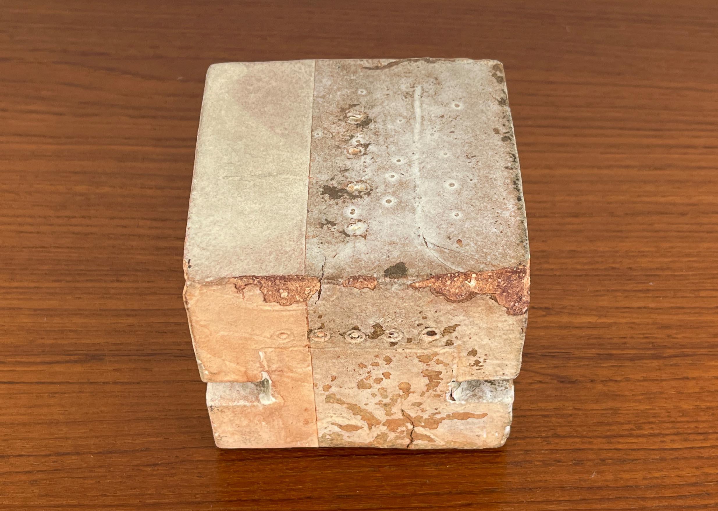 Klaus Lehmann, Brutalistische Studio Pottery Kubus Kunst Skulptur Nr. Nr. 337 81 im Angebot 12