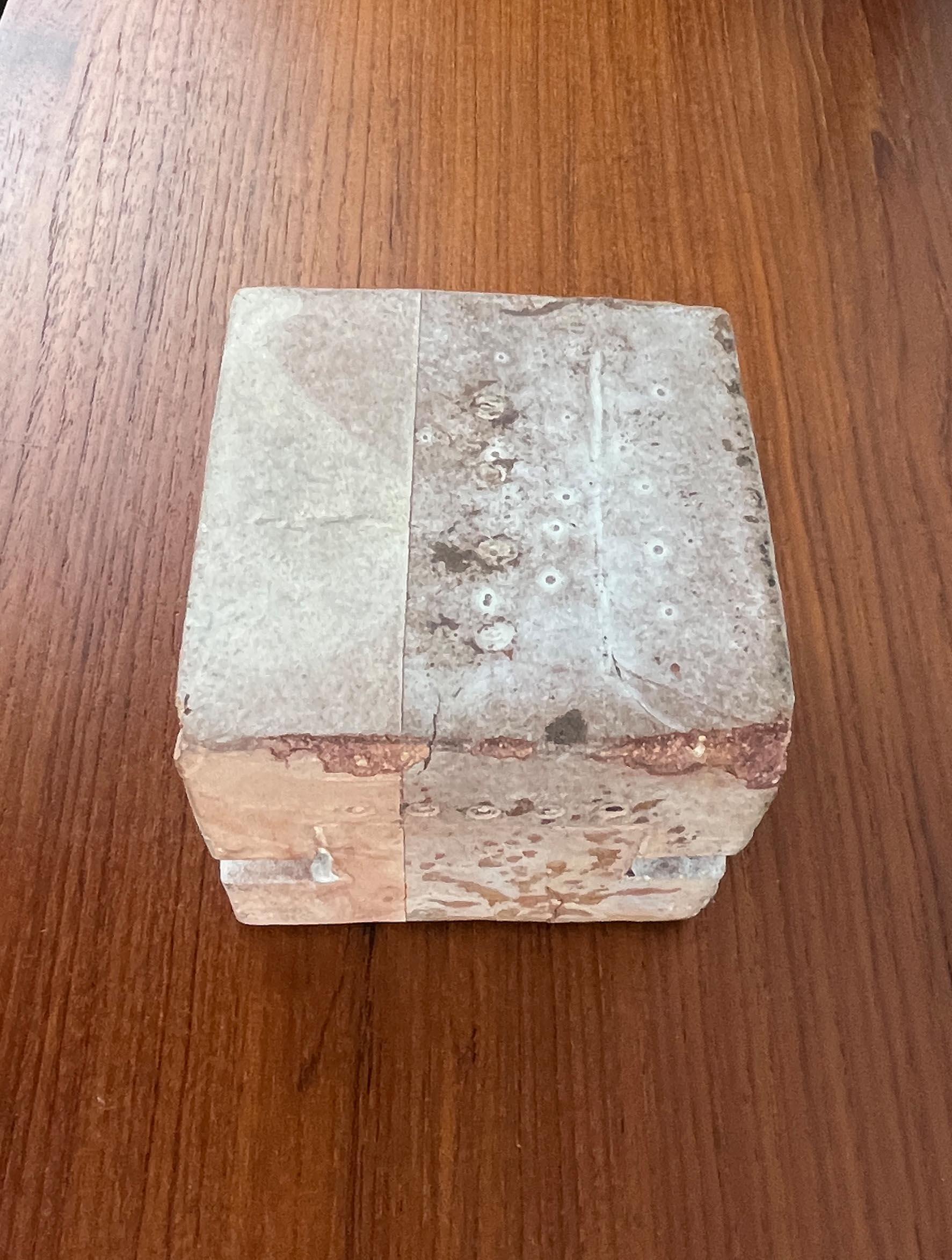 Klaus Lehmann, Brutalistische Studio Pottery Kubus Kunst Skulptur Nr. Nr. 337 81 (Brutalismus) im Angebot