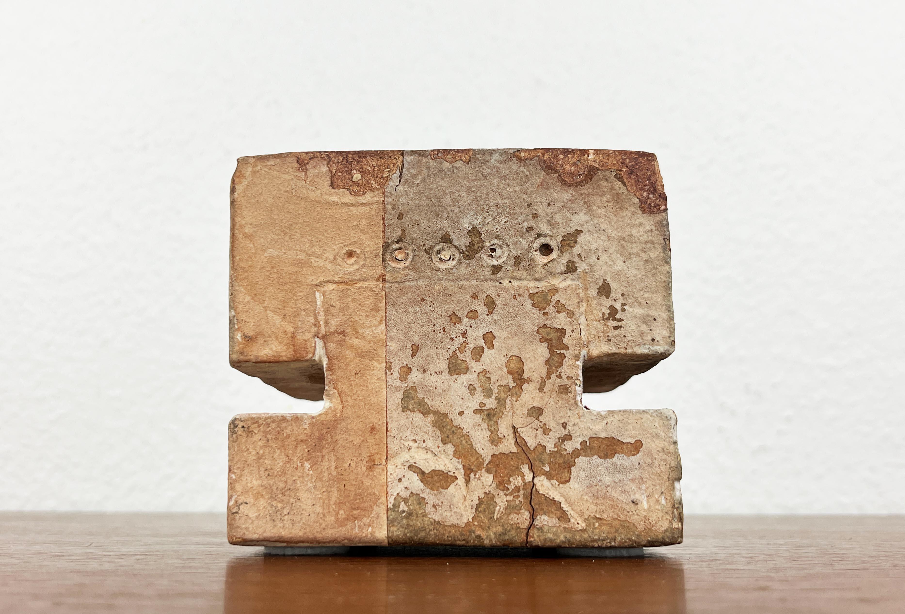 Klaus Lehmann, Brutalistische Studio Pottery Kubus Kunst Skulptur Nr. Nr. 337 81 (Töpferwaren) im Angebot