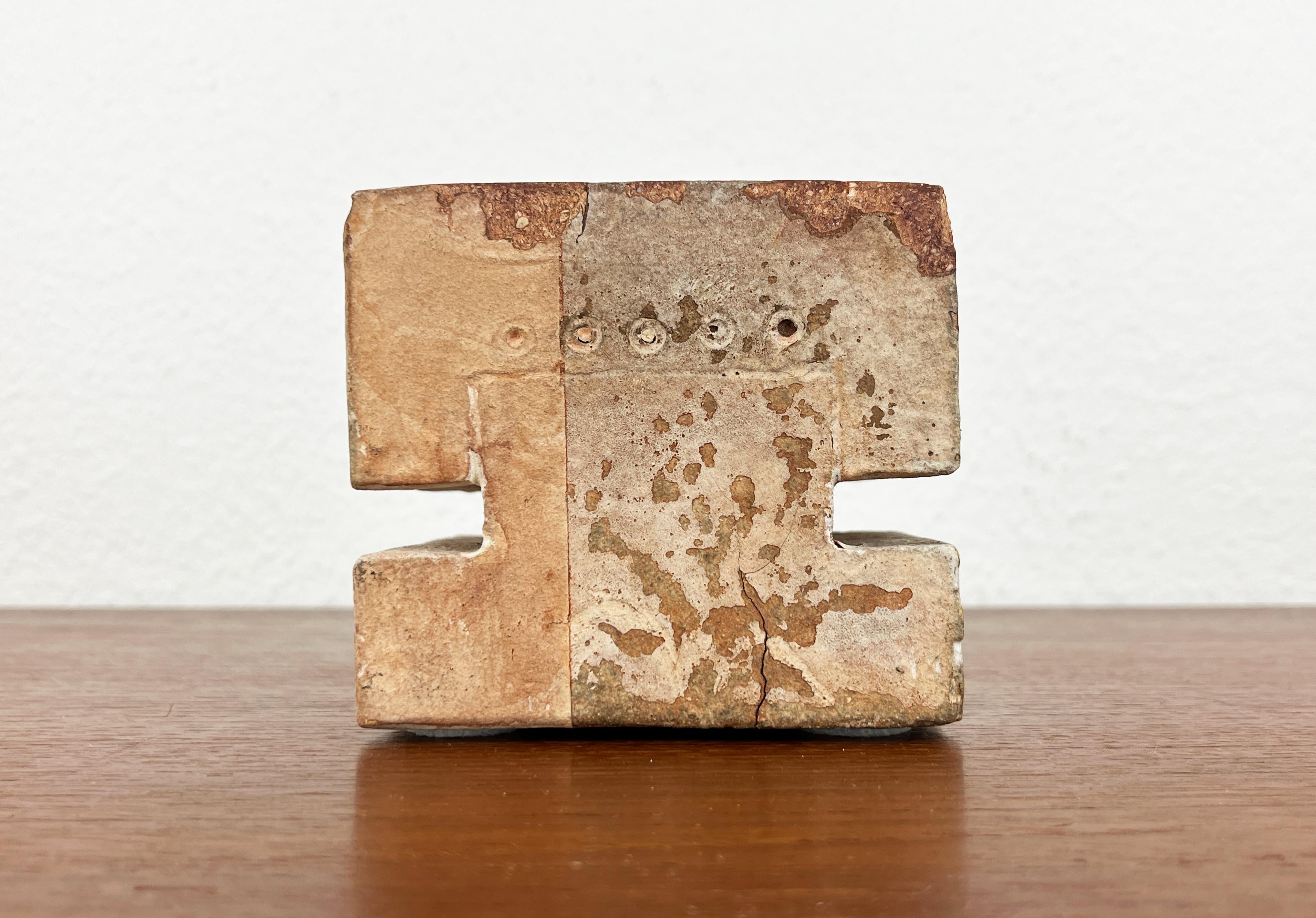 Klaus Lehmann, Brutalistische Studio Pottery Kubus Kunst Skulptur Nr. Nr. 337 81 im Angebot 1