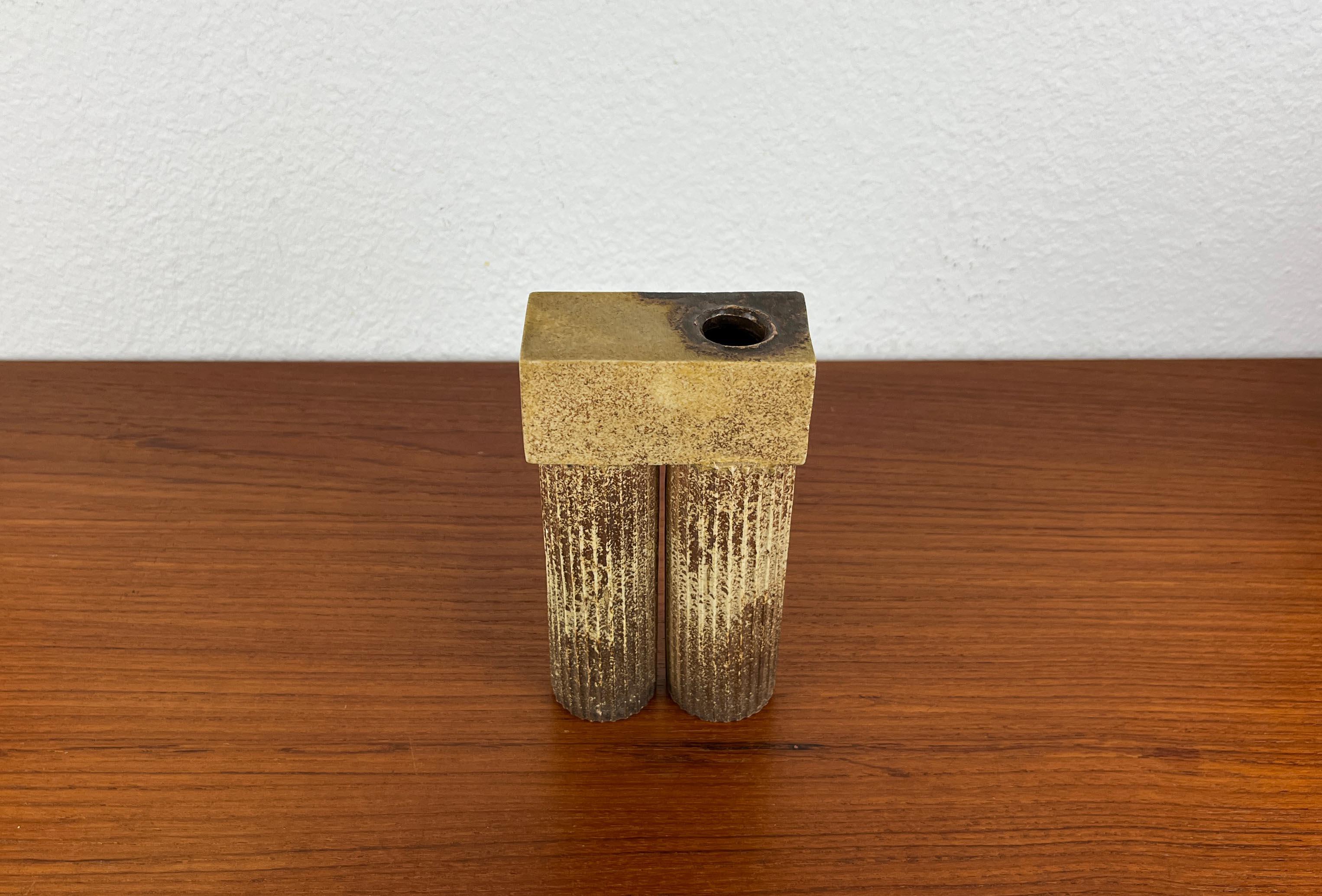 Klaus Lehmann, Vaso d'arte a colonna in Studio Pottery tedesco postmoderno, 1981
