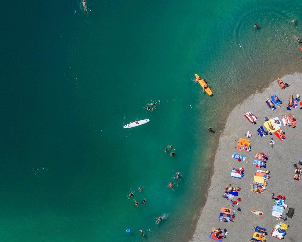 Still summertime - Aerial color photography - Photograph by Klaus Leidorf