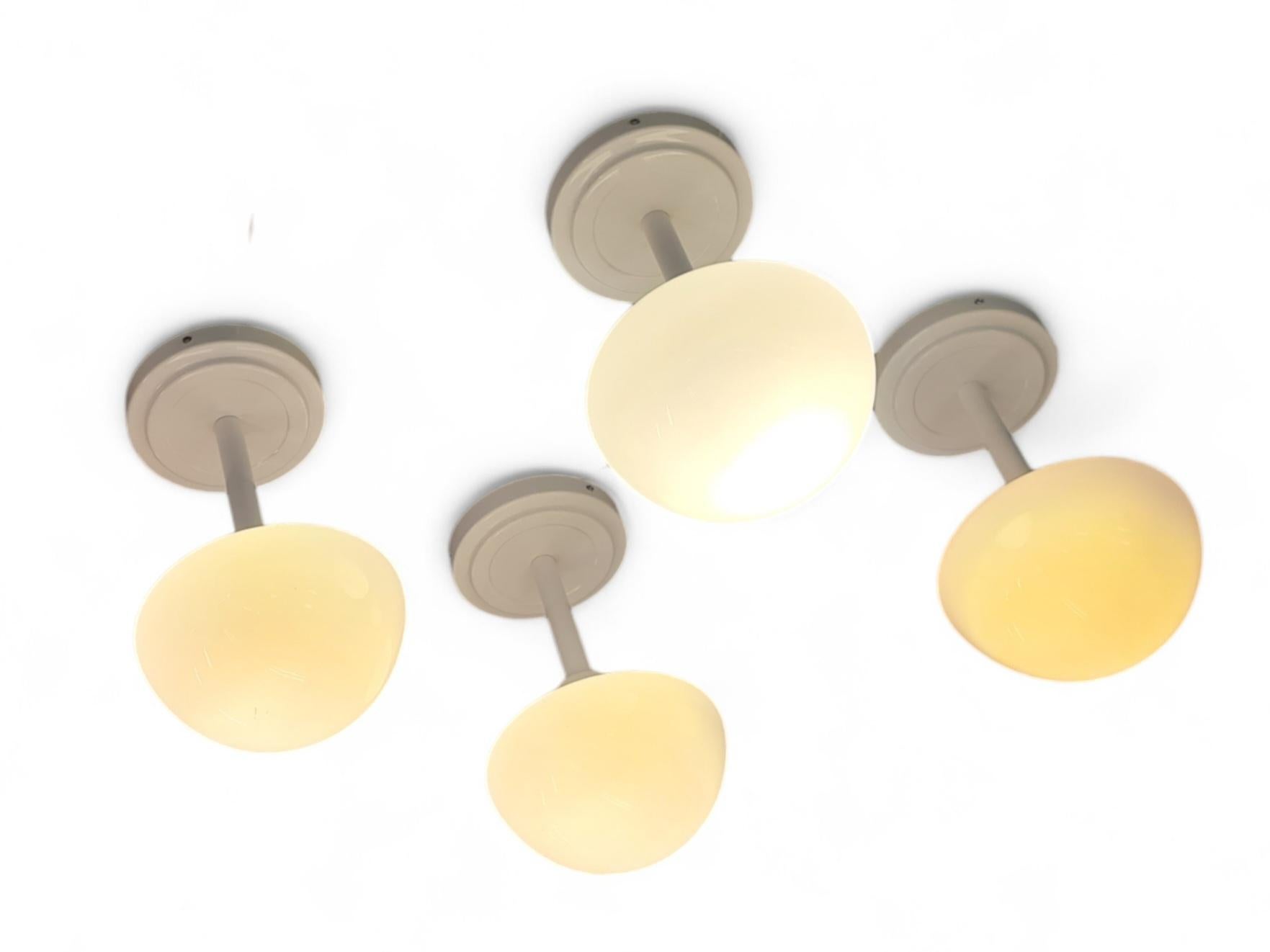 Klaus Michalik Vierer-Set Bau Ceiling Lights 5574 in Weiß, Orno 1980s im Angebot 3