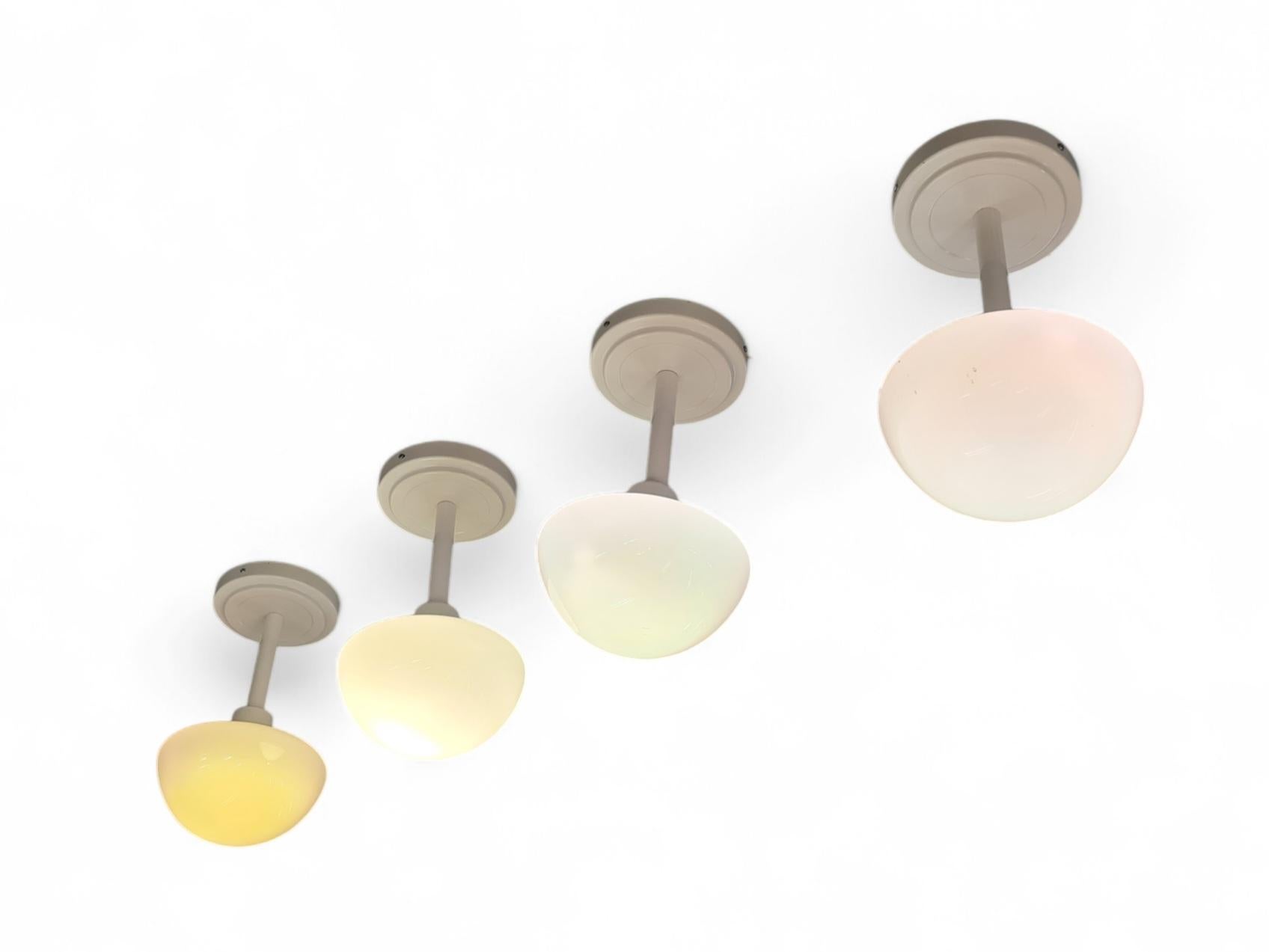 Klaus Michalik Vierer-Set Bau Ceiling Lights 5574 in Weiß, Orno 1980s im Angebot 6