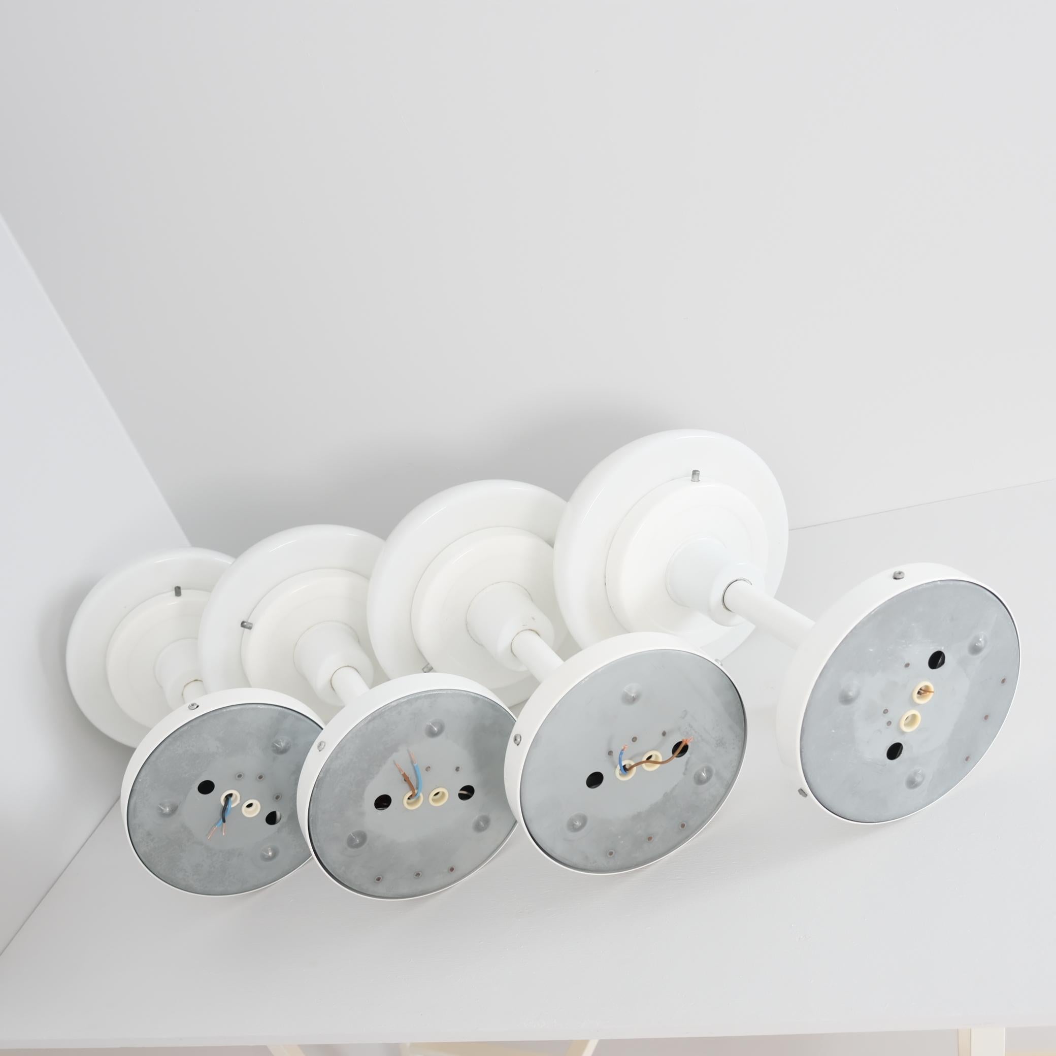 Klaus Michalik Vierer-Set Bau Ceiling Lights 5574 in Weiß, Orno 1980s im Angebot 5