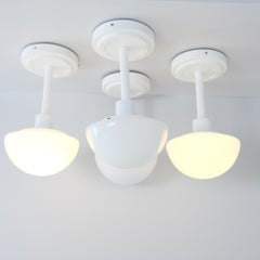 Klaus Michalik Set of Four Bau Ceiling Lights 5574 in Full White, Orno 1980s