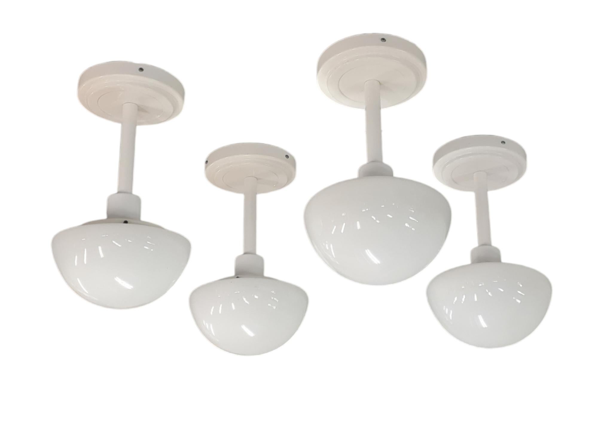 Klaus Michalik Vierer-Set Bau Ceiling Lights 5574 in Weiß, Orno 1980s (Bauhaus) im Angebot